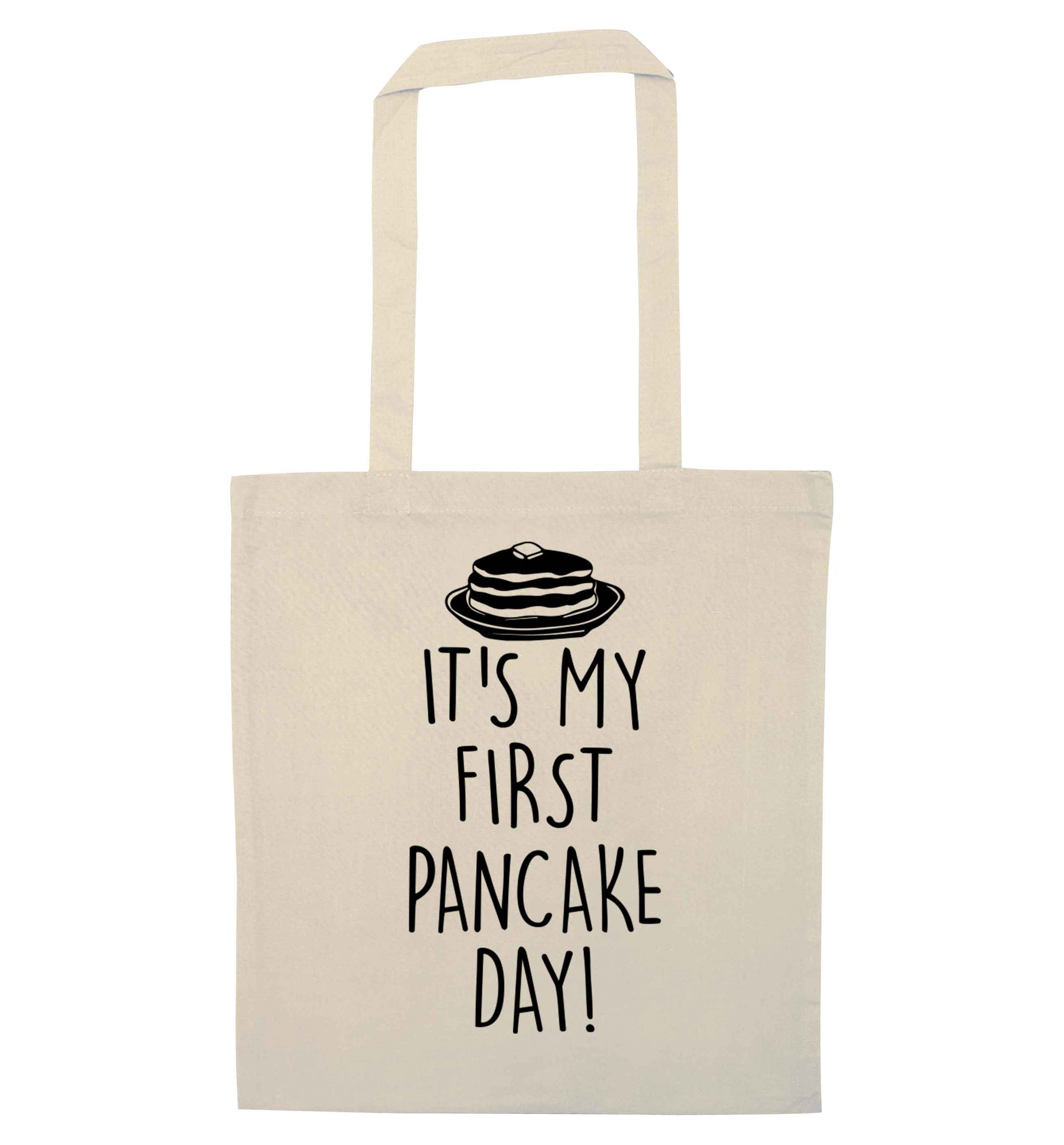 It's my first pancake day natural tote bag
