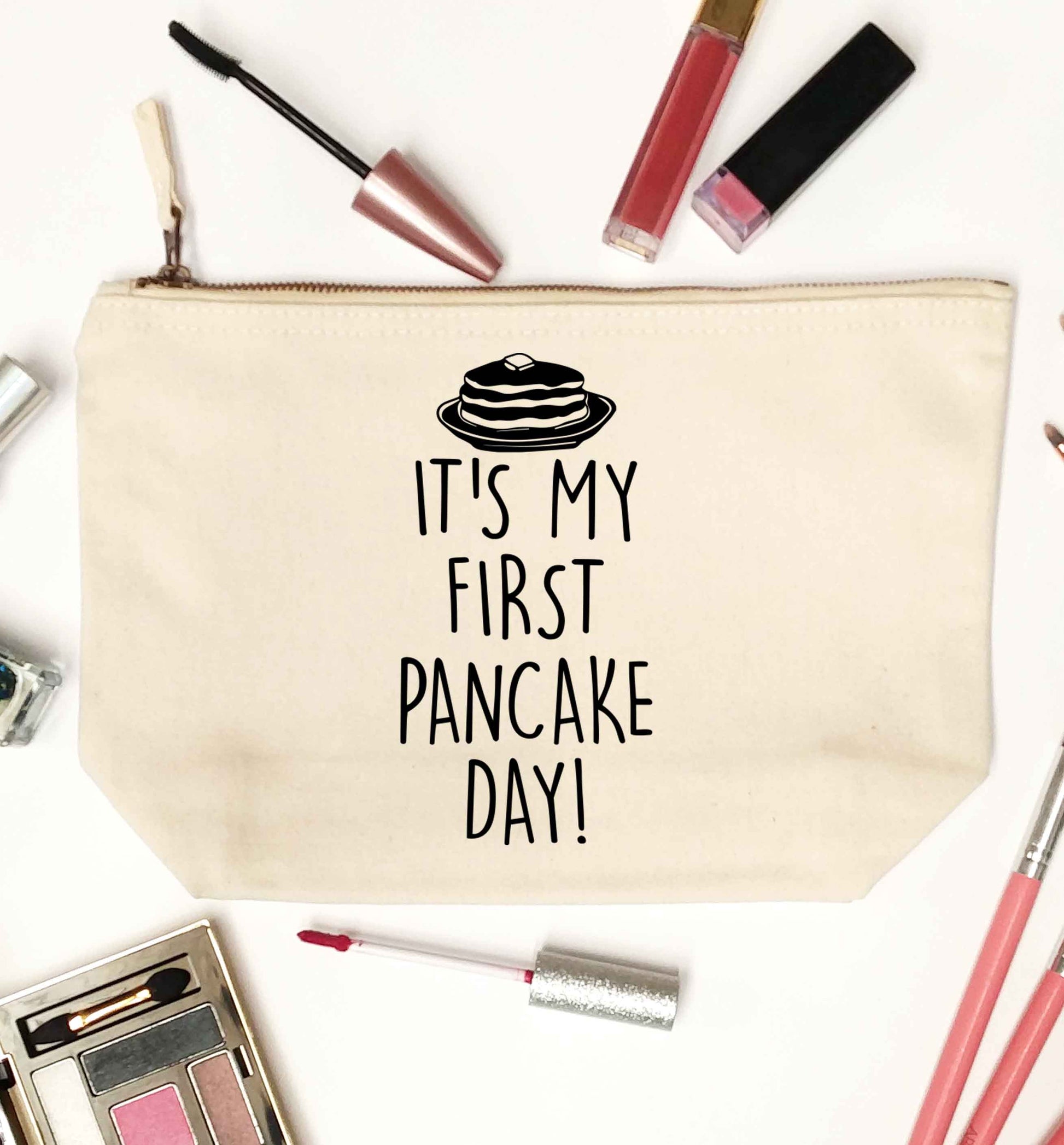 It's my first pancake day natural makeup bag