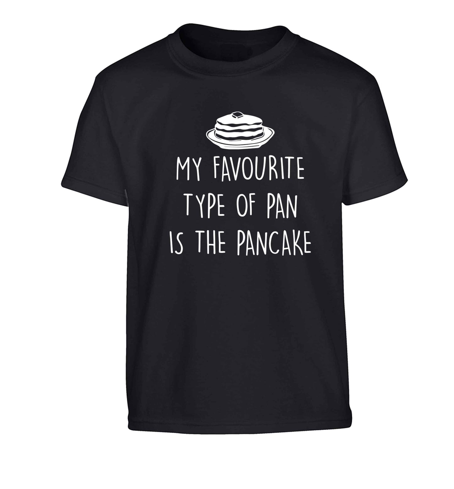 My favourite type of pan is the pancake Children's black Tshirt 12-13 Years