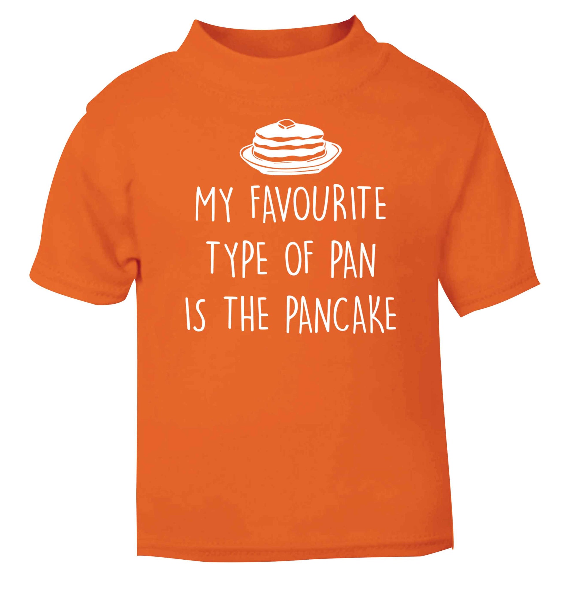 My favourite type of pan is the pancake orange baby toddler Tshirt 2 Years