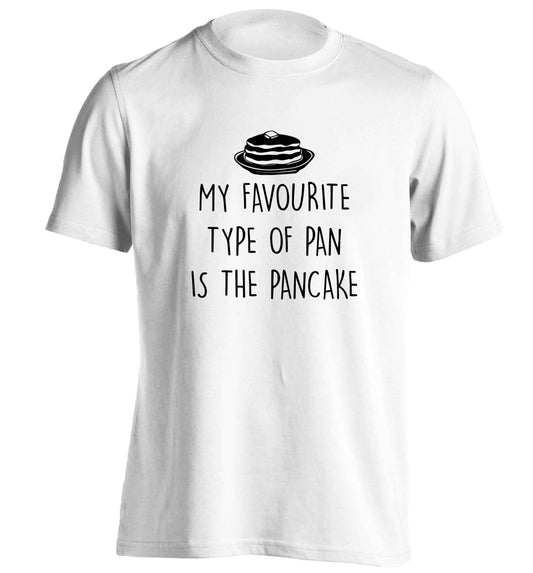 My favourite type of pan is the pancake adults unisex white Tshirt 2XL