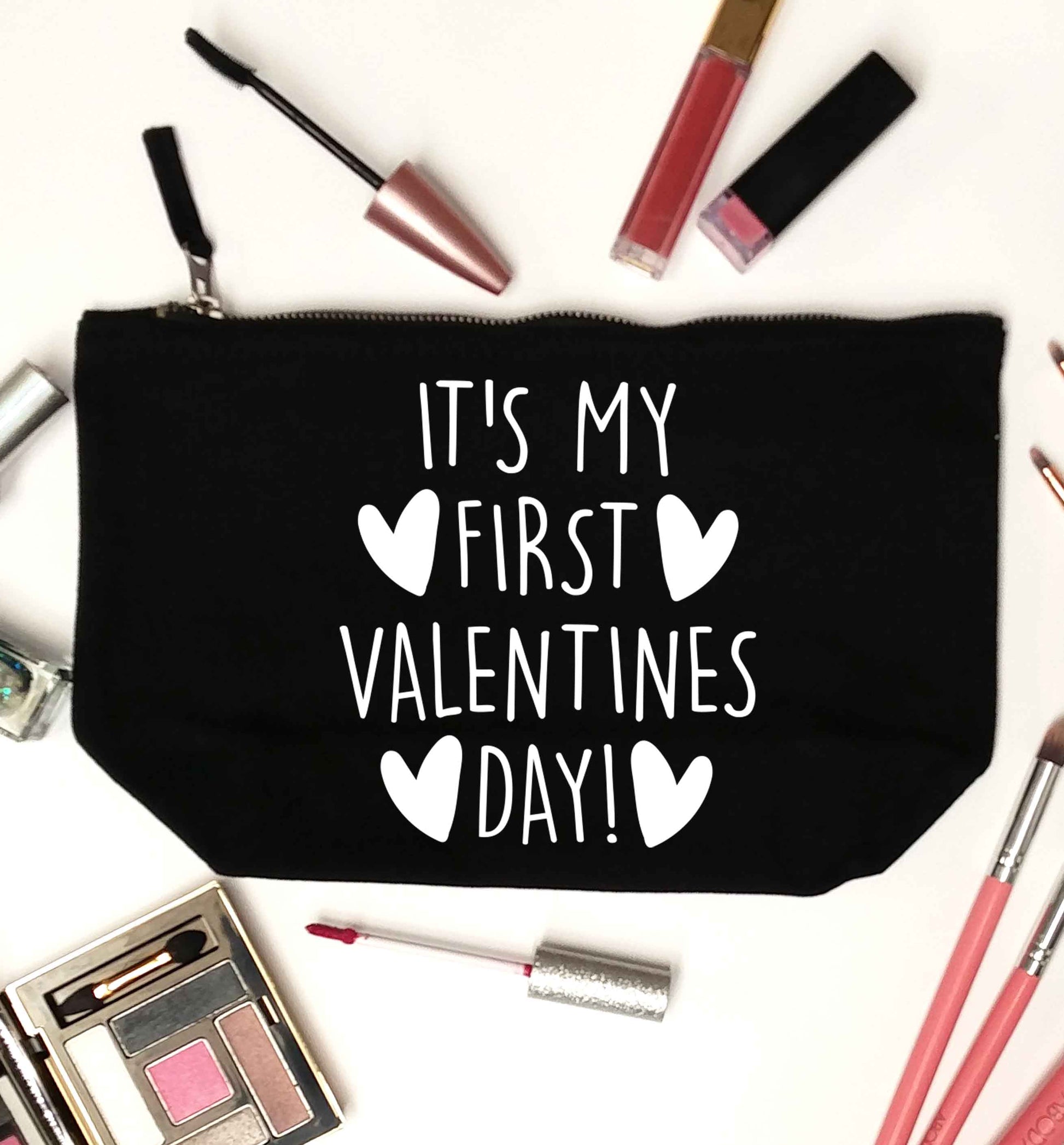 It's my first valentines day! black makeup bag