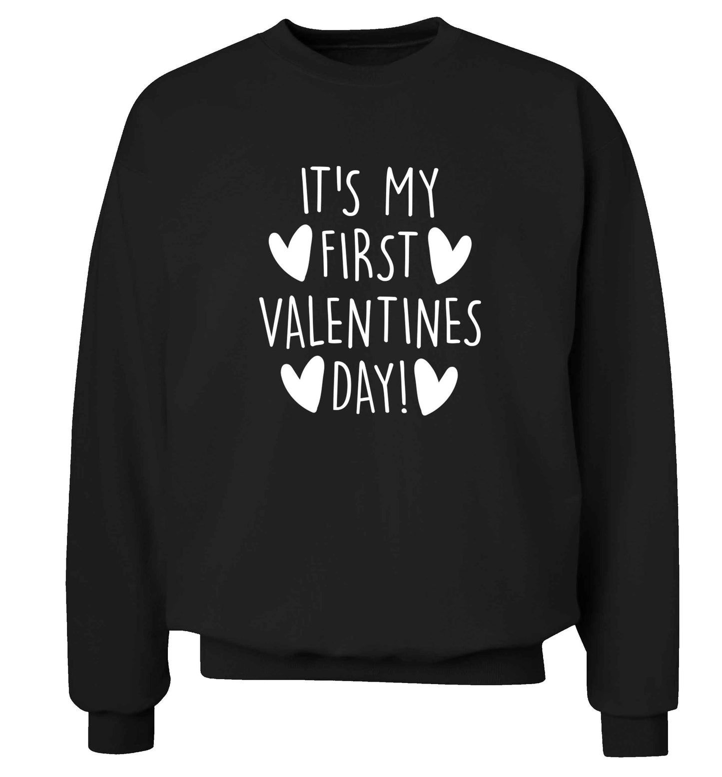It's my first valentines day! adult's unisex black sweater 2XL
