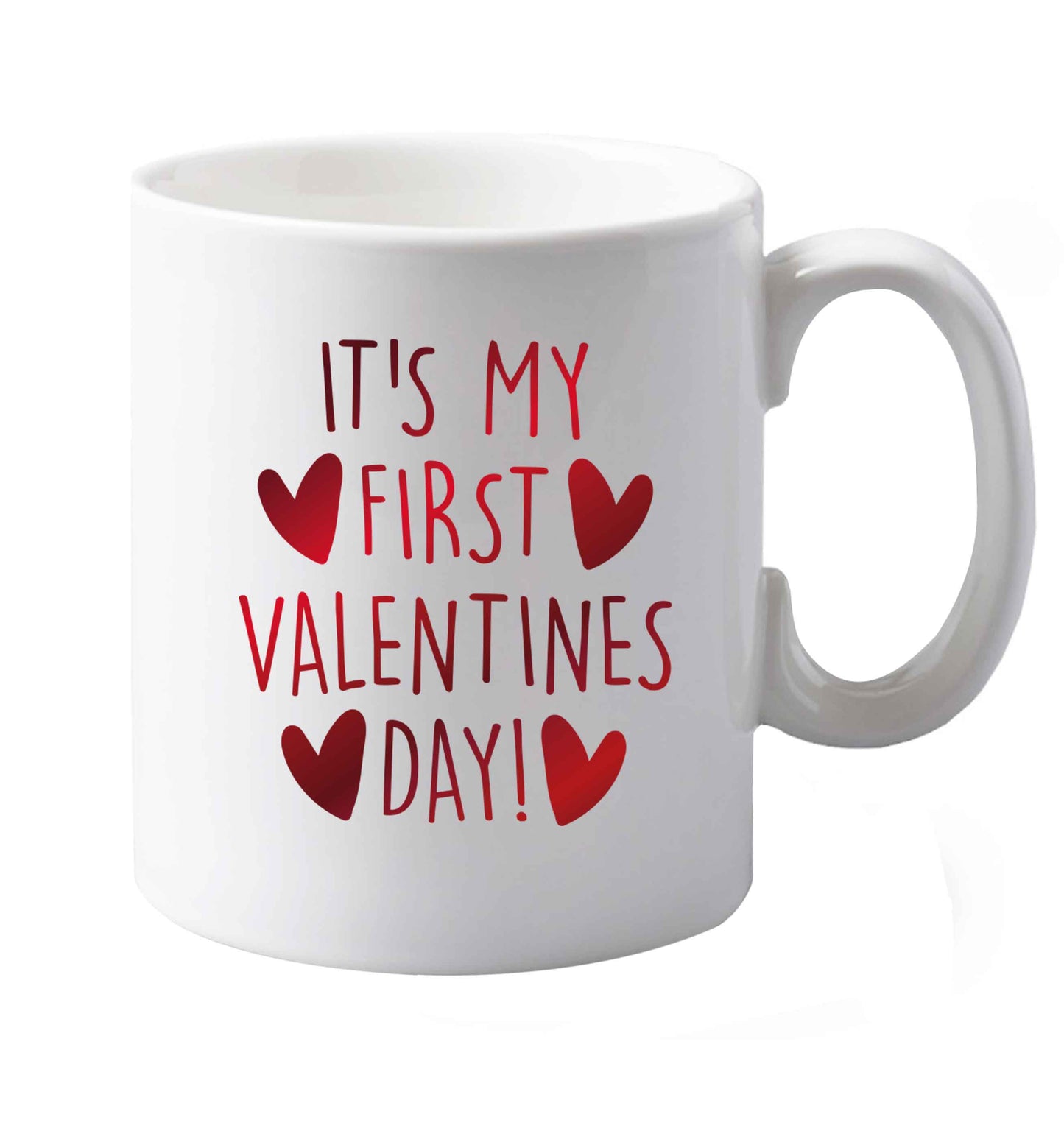 10 oz It's my first valentines day! ceramic mug both sides