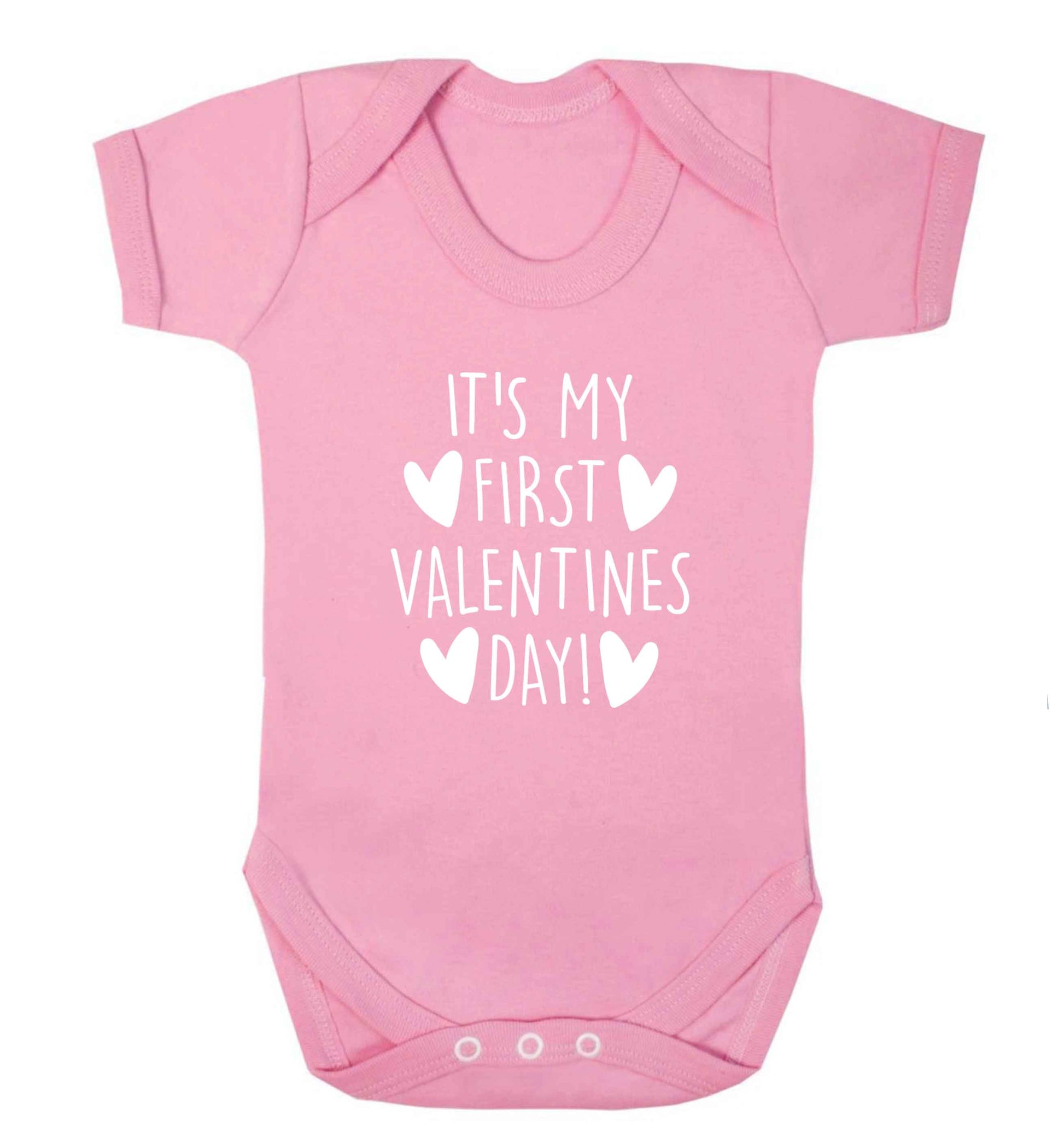 It's my first valentines day! baby vest pale pink 18-24 months