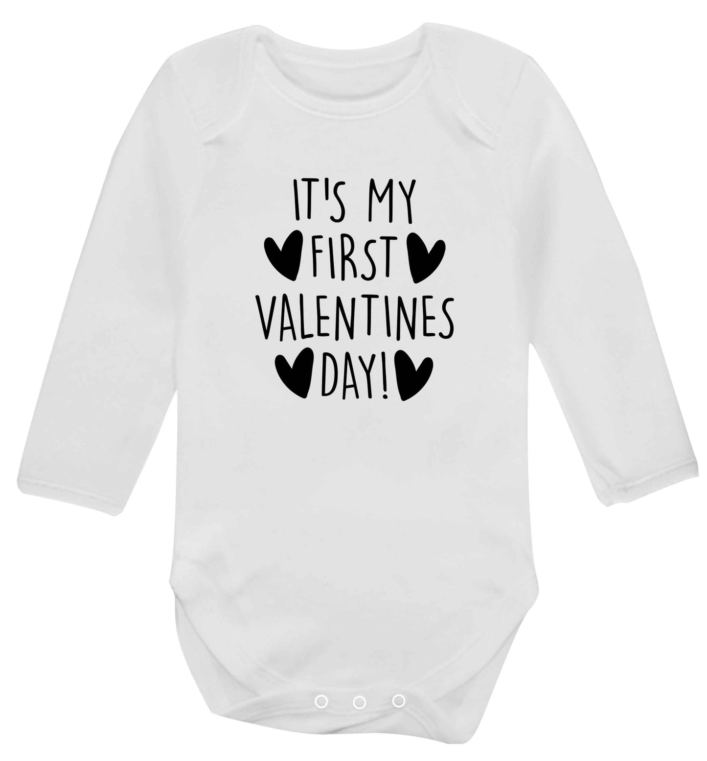 It's my first valentines day! baby vest long sleeved white 6-12 months