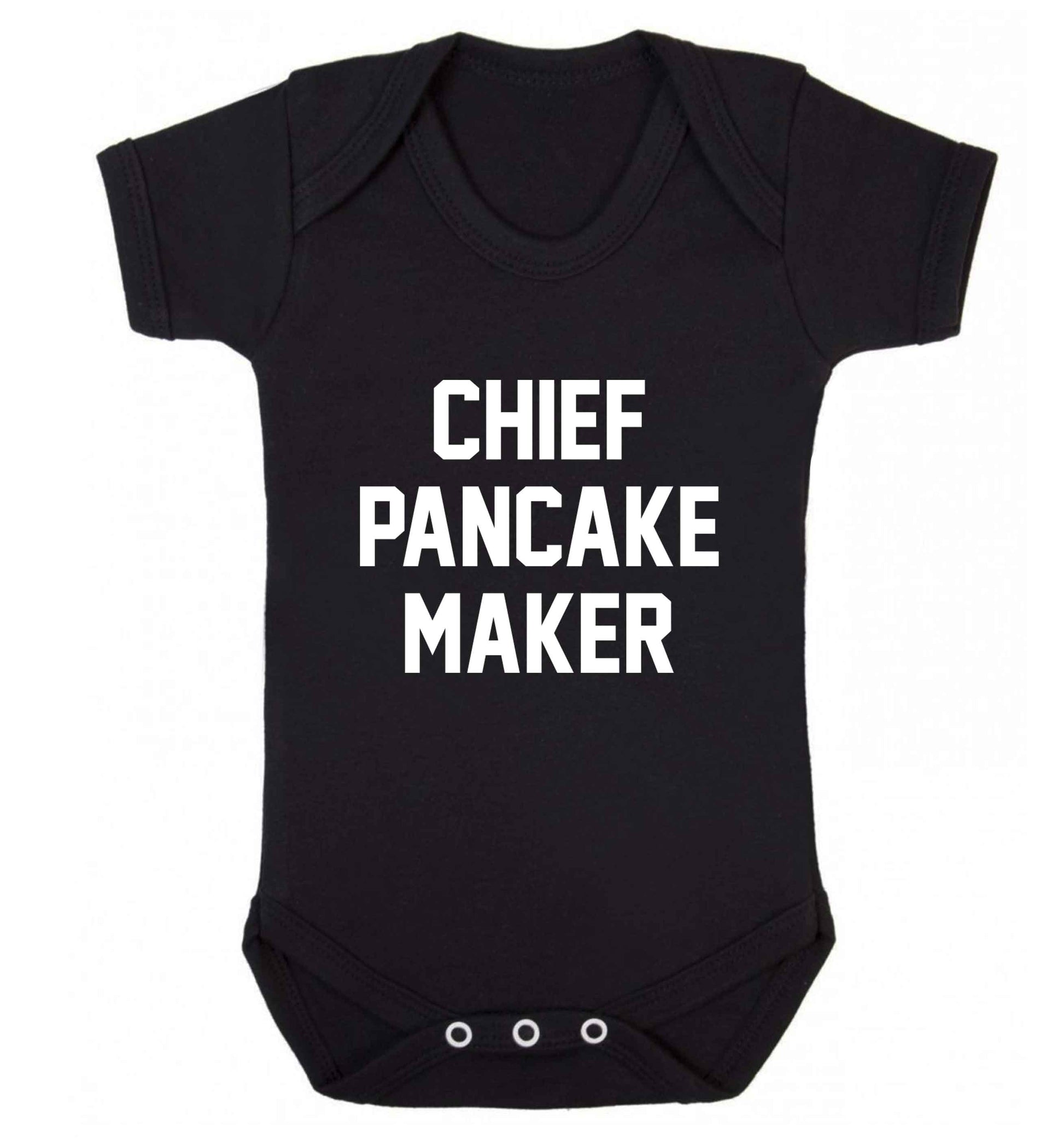 Chief pancake maker baby vest black 18-24 months