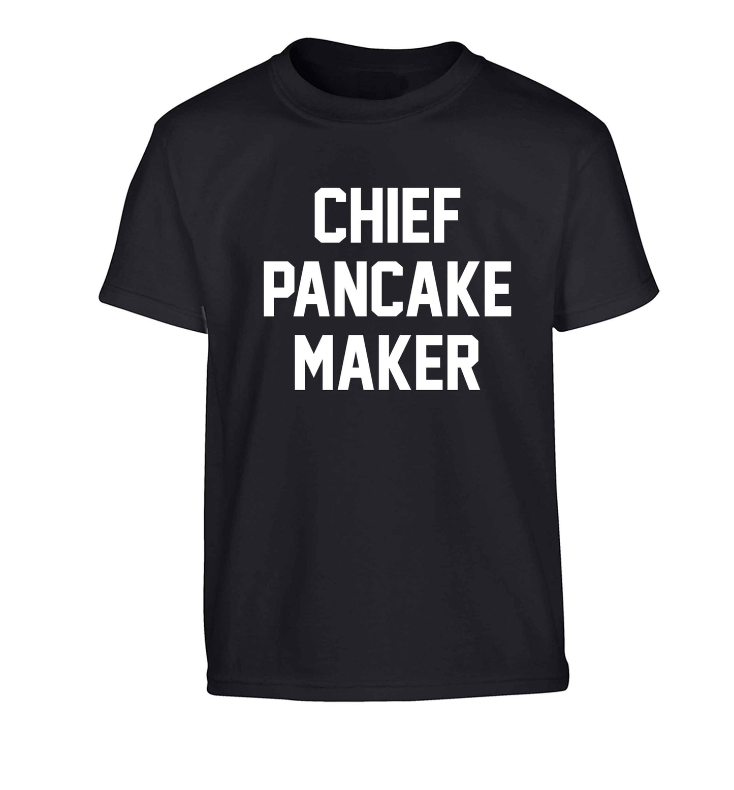 Chief pancake maker Children's black Tshirt 12-13 Years