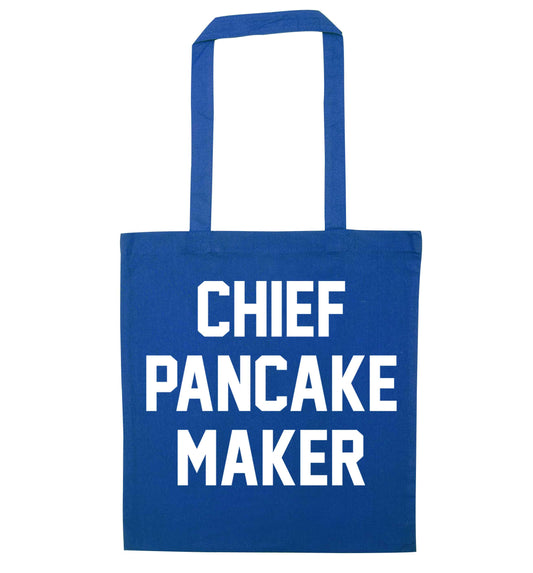 Chief pancake maker blue tote bag
