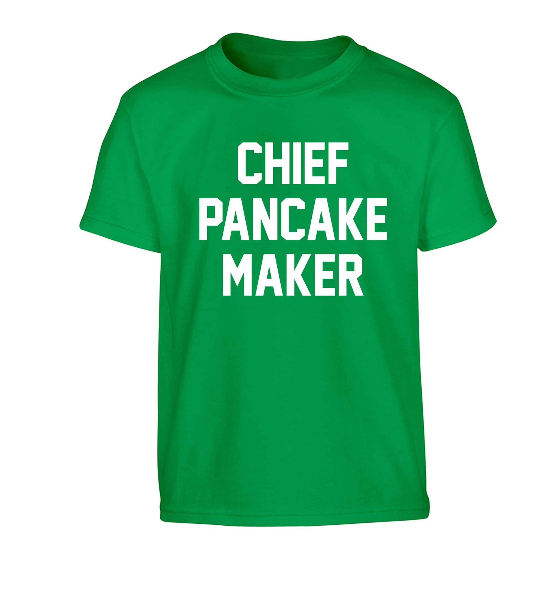 Chief pancake maker Children's green Tshirt 12-13 Years
