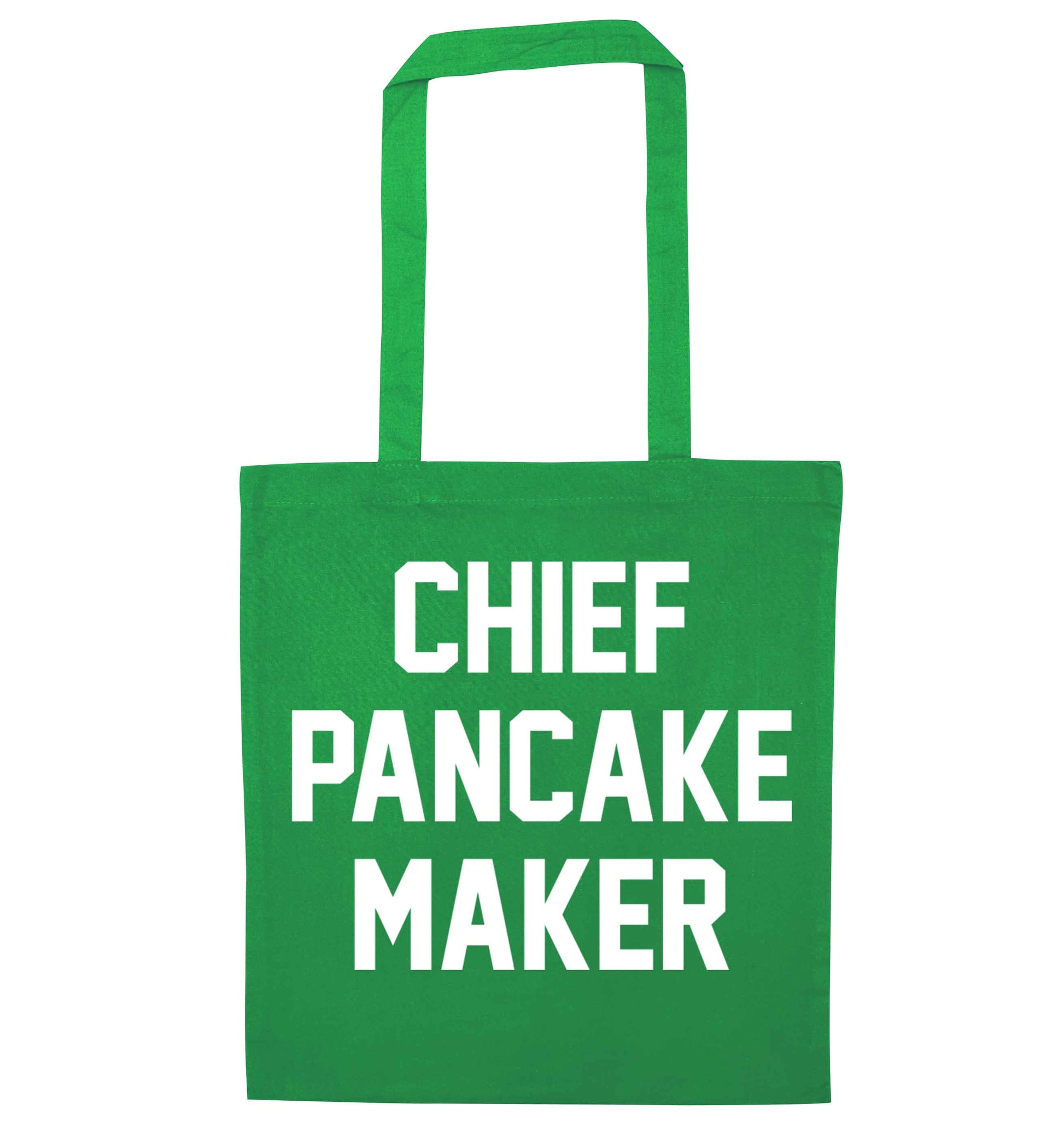 Chief pancake maker green tote bag