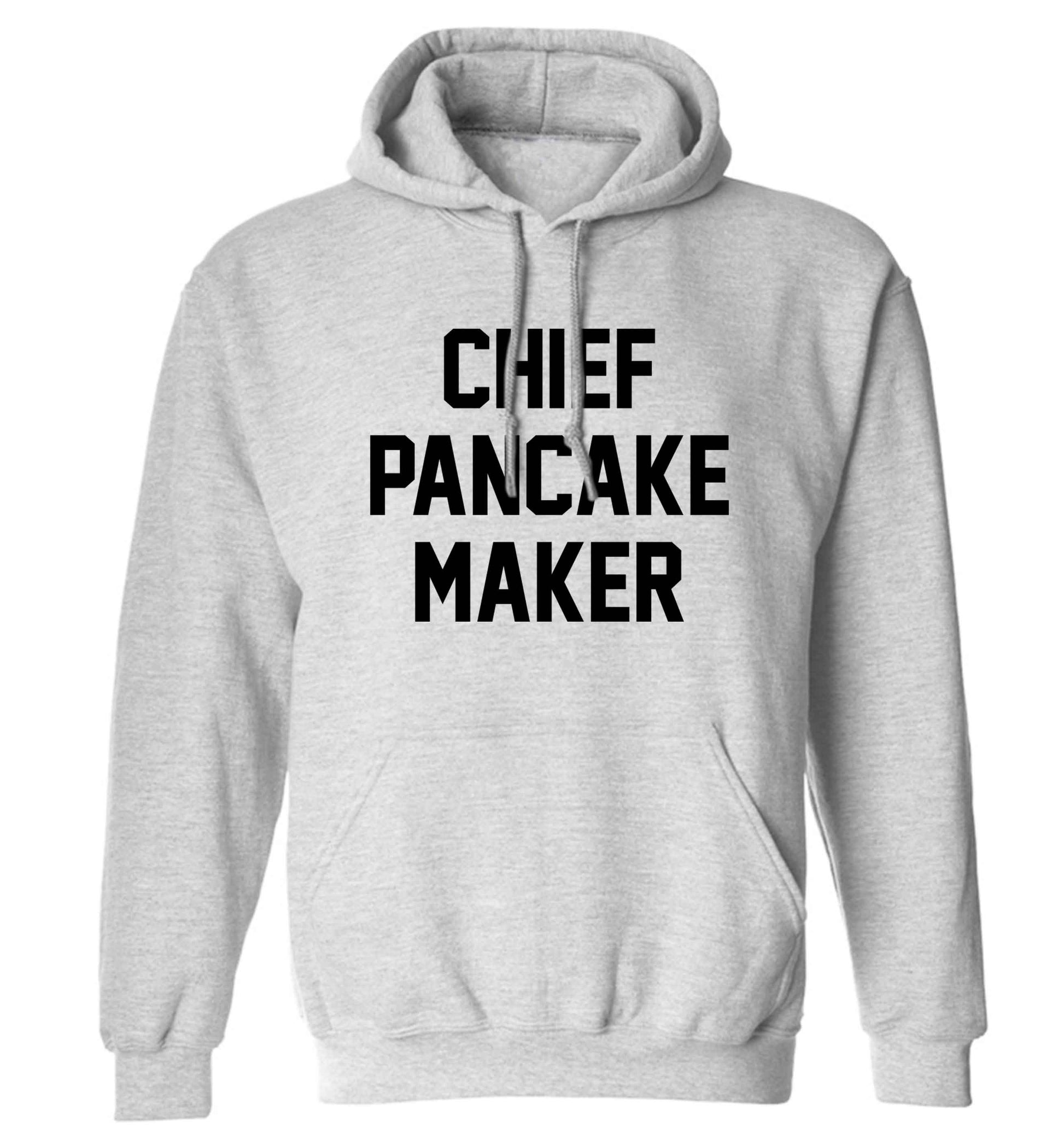 Chief pancake maker adults unisex grey hoodie 2XL
