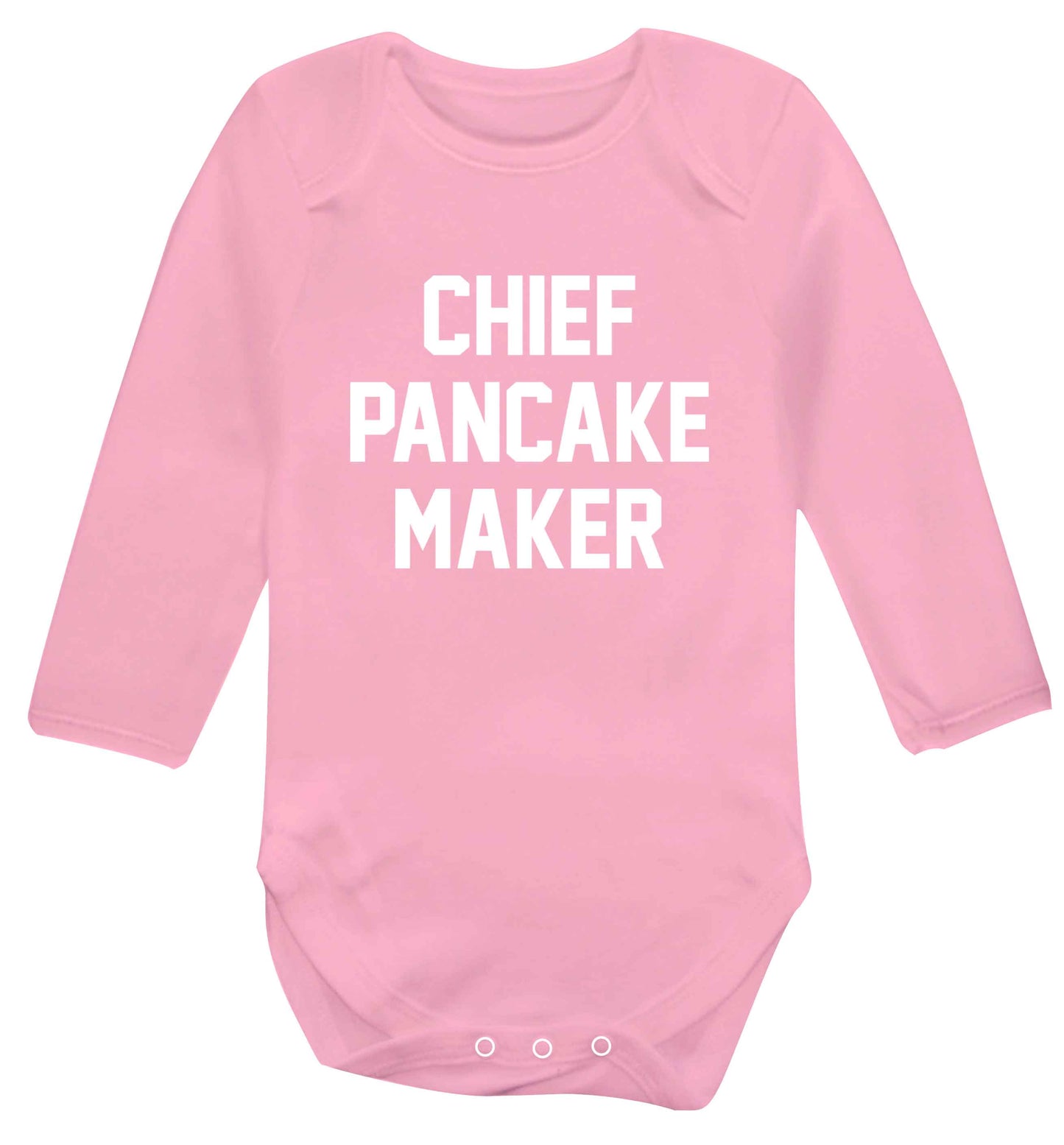 Chief pancake maker baby vest long sleeved pale pink 6-12 months
