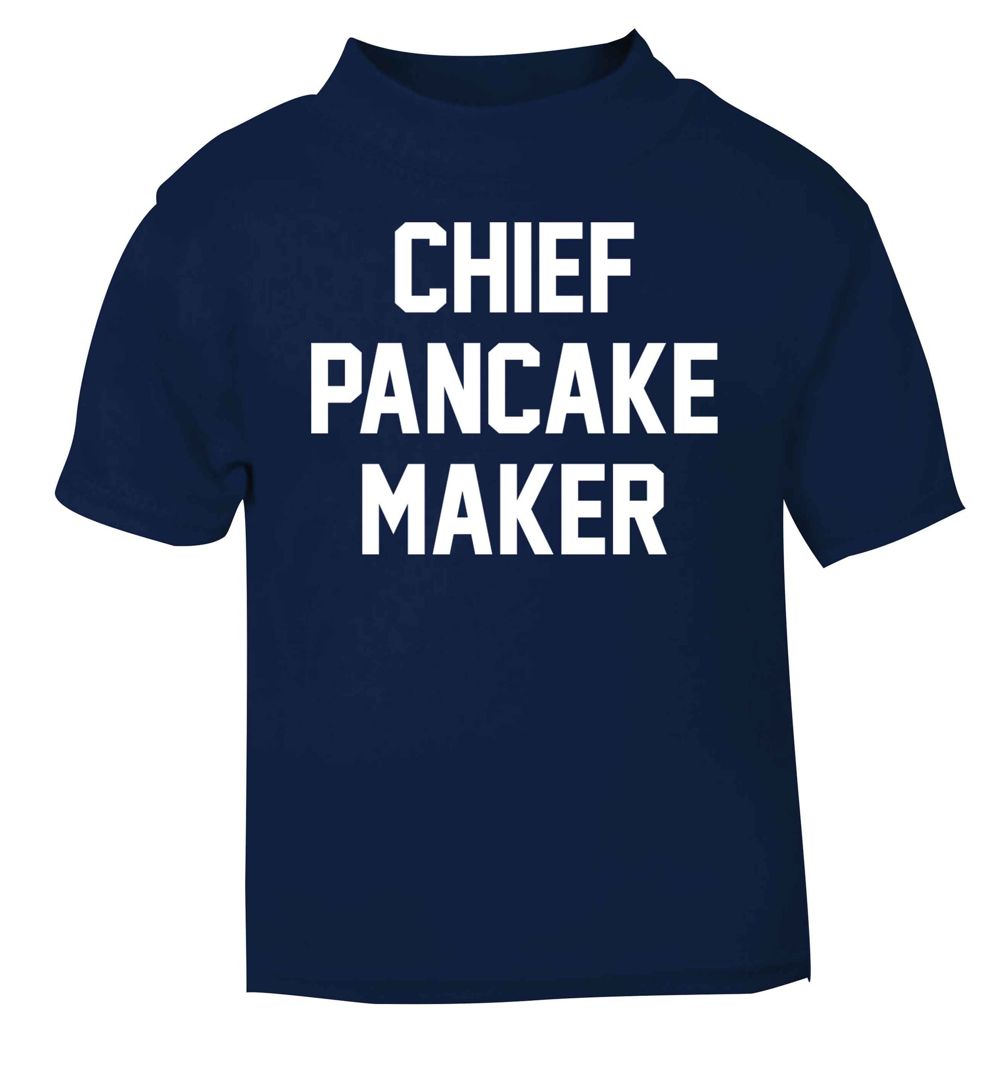 Chief pancake maker navy baby toddler Tshirt 2 Years