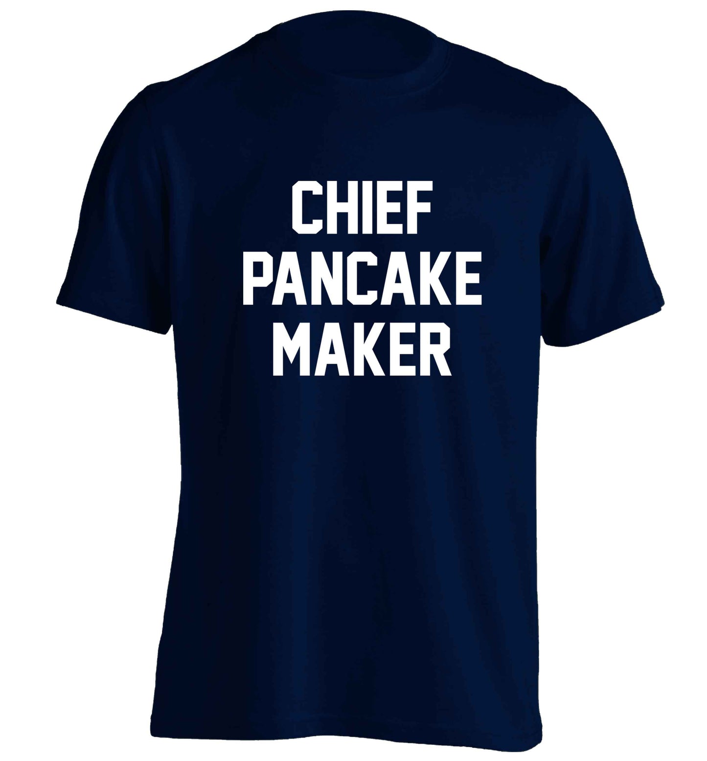 Chief pancake maker adults unisex navy Tshirt 2XL