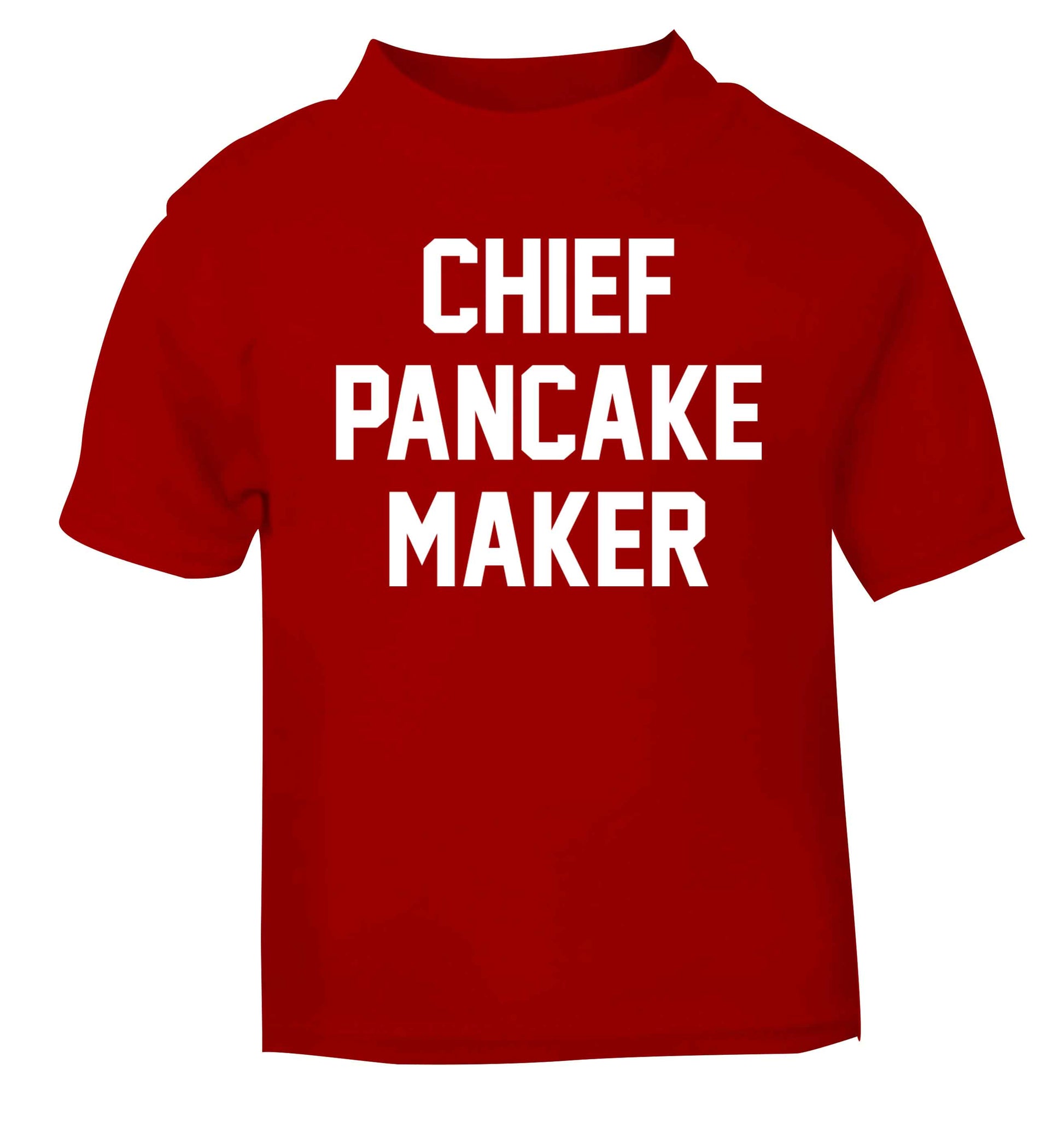 Chief pancake maker red baby toddler Tshirt 2 Years