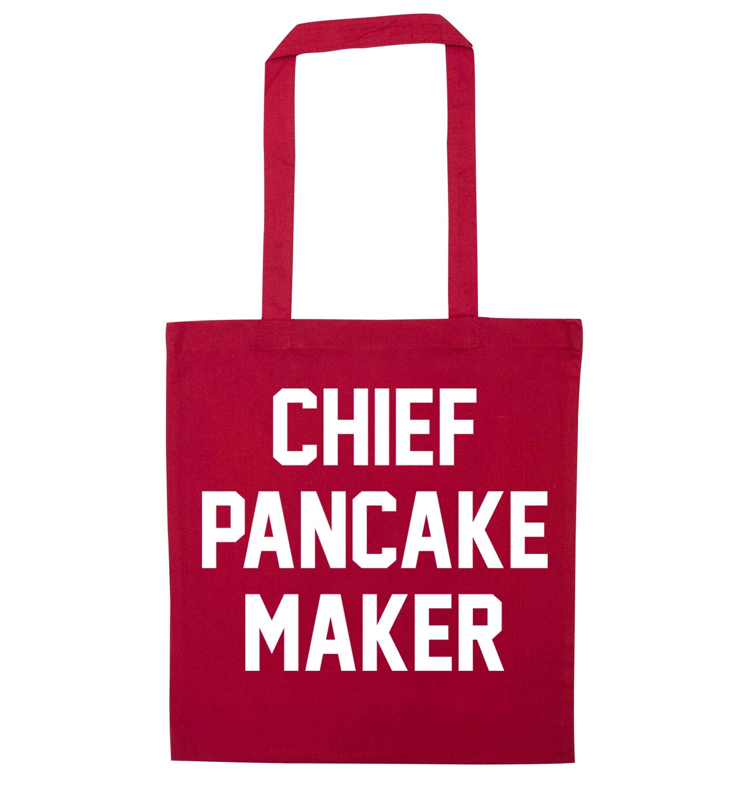 Chief pancake maker red tote bag