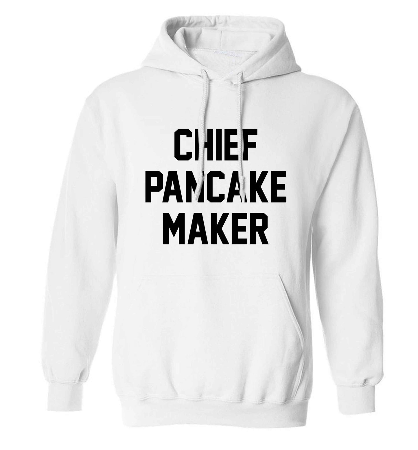 Chief pancake maker adults unisex white hoodie 2XL