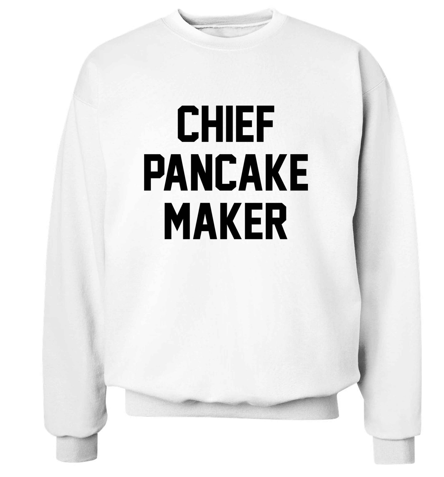 Chief pancake maker adult's unisex white sweater 2XL