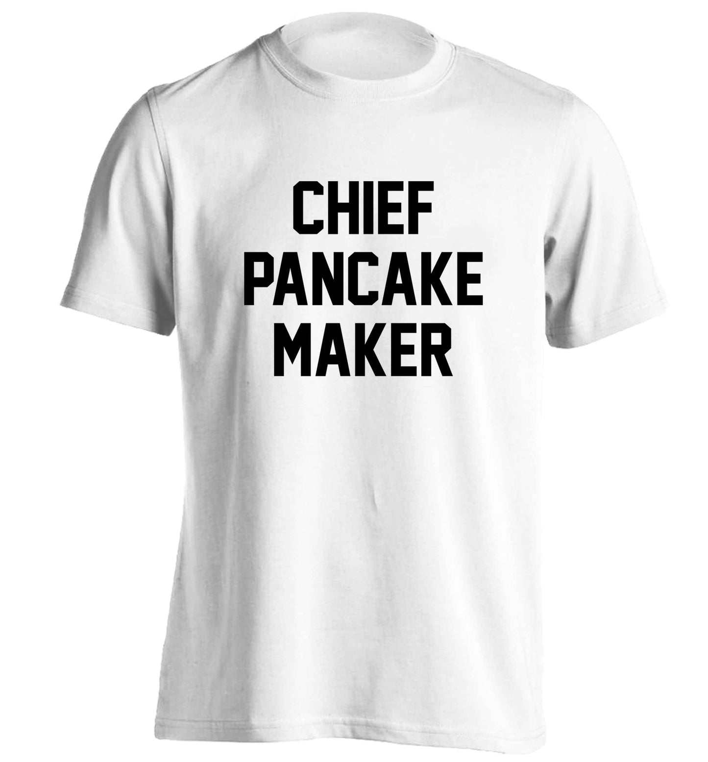 Chief pancake maker adults unisex white Tshirt 2XL