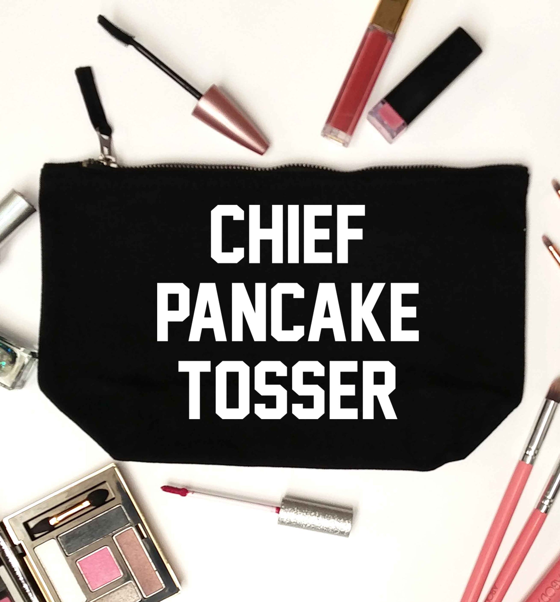 Chief pancake tosser black makeup bag