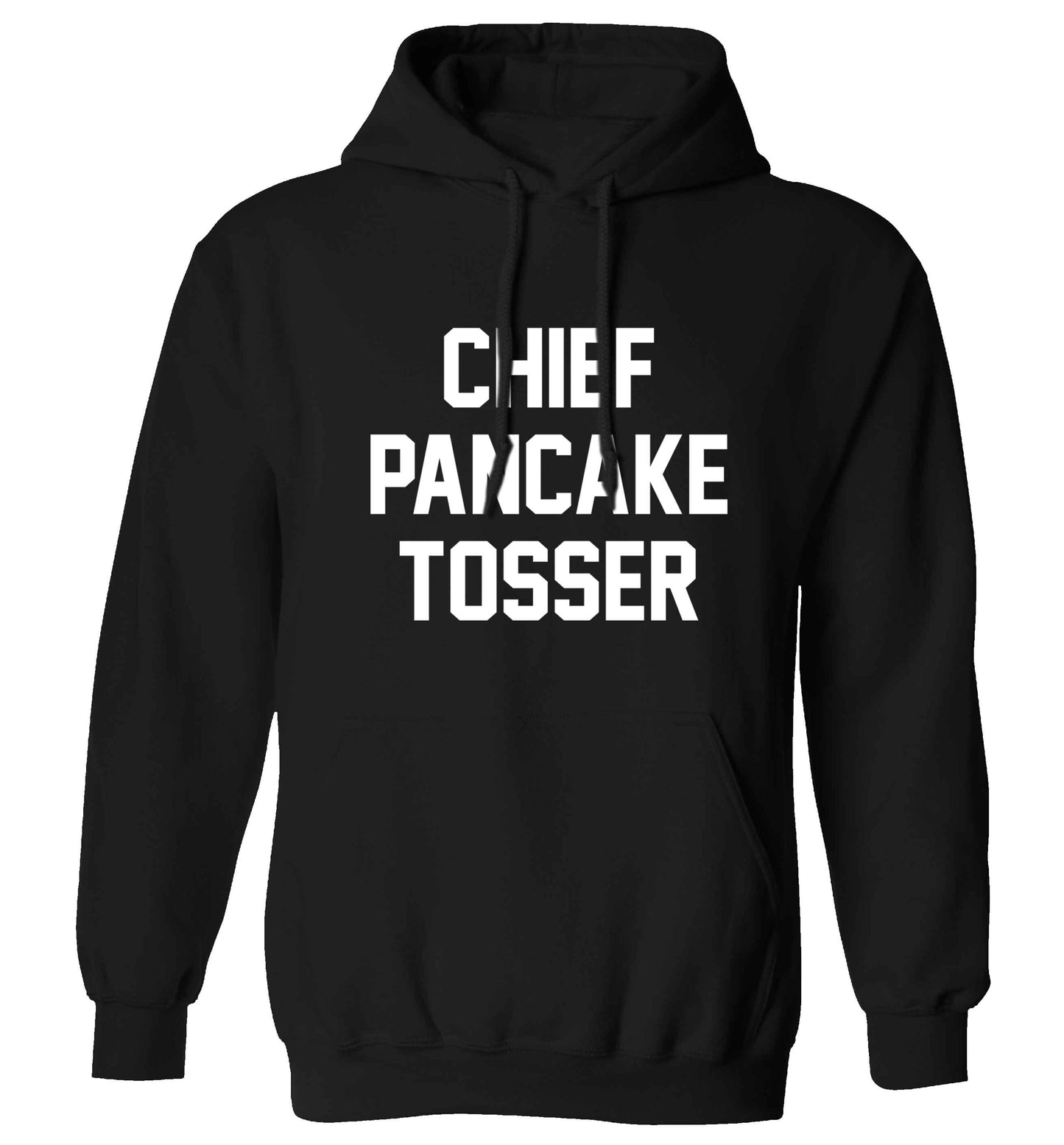 Chief pancake tosser adults unisex black hoodie 2XL