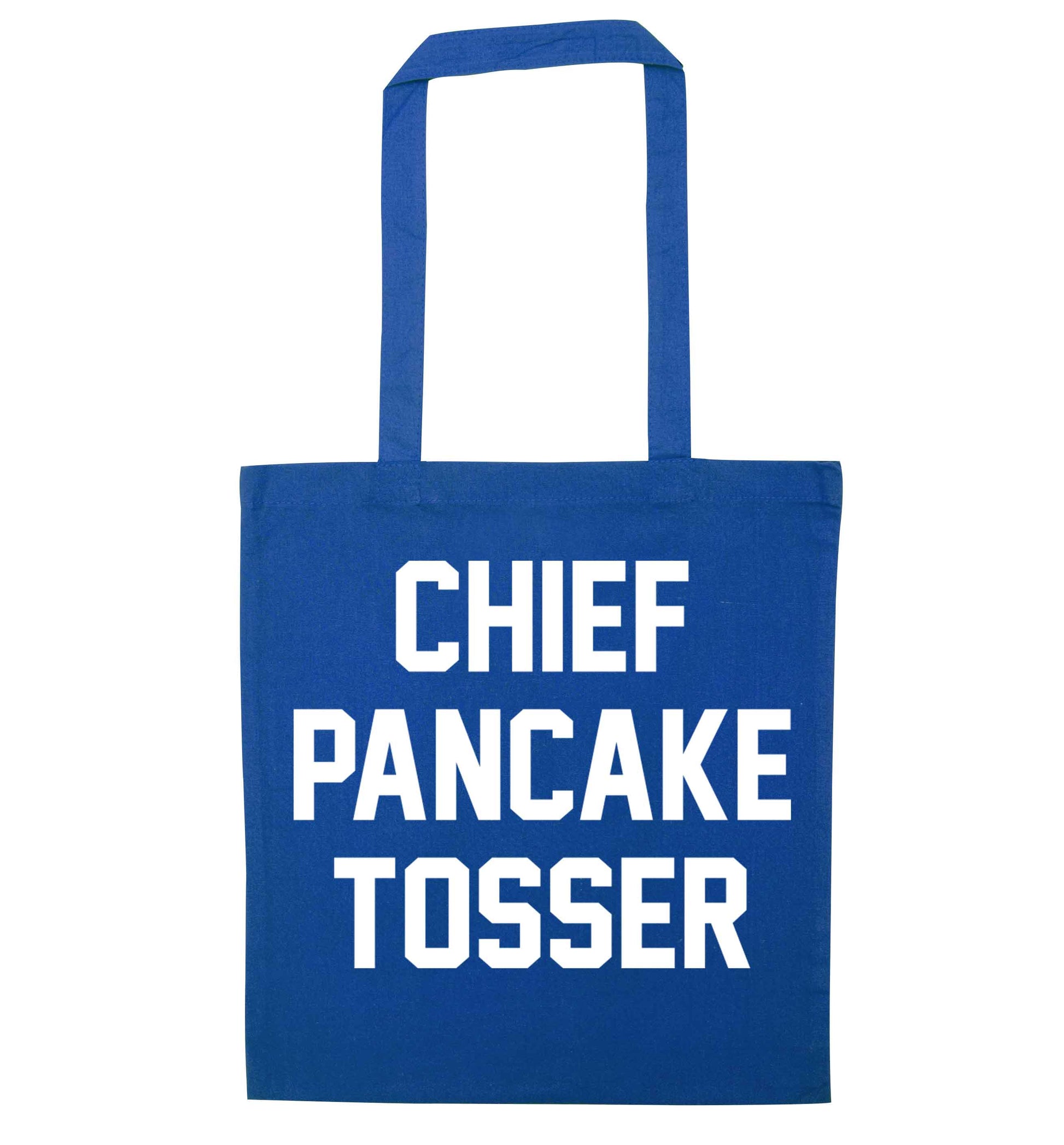 Chief pancake tosser blue tote bag