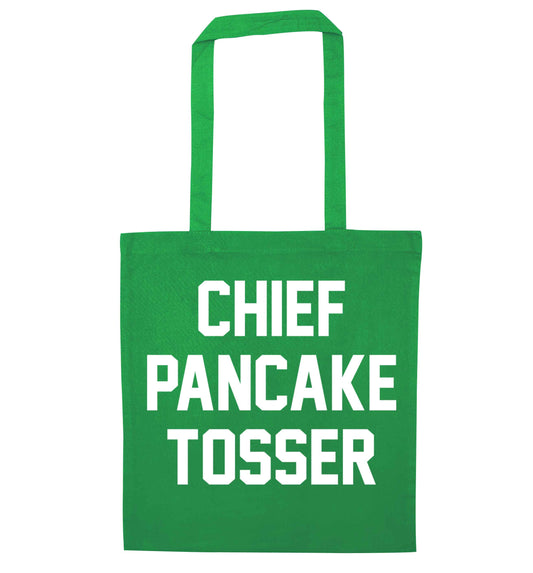 Chief pancake tosser green tote bag