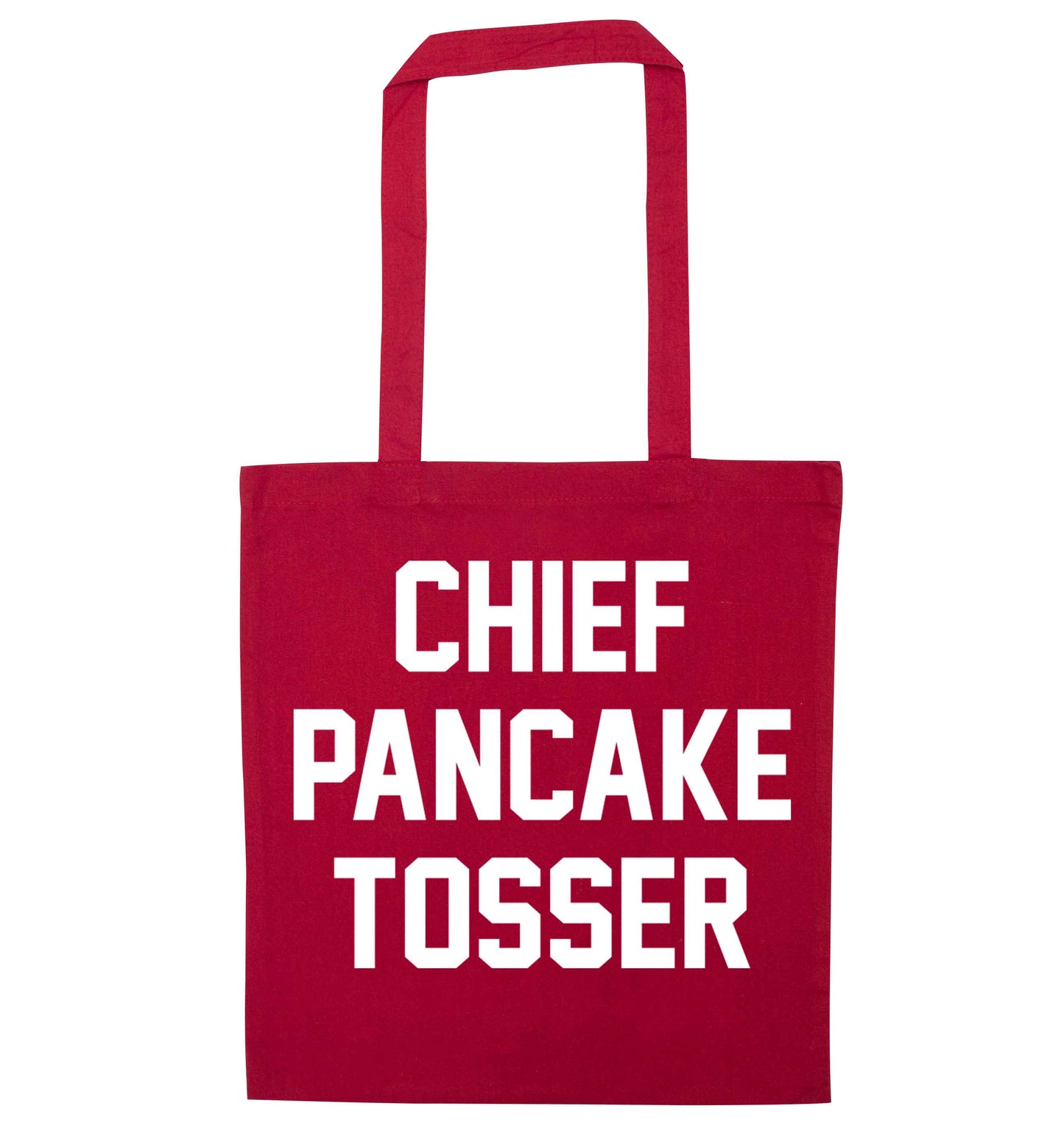 Chief pancake tosser red tote bag