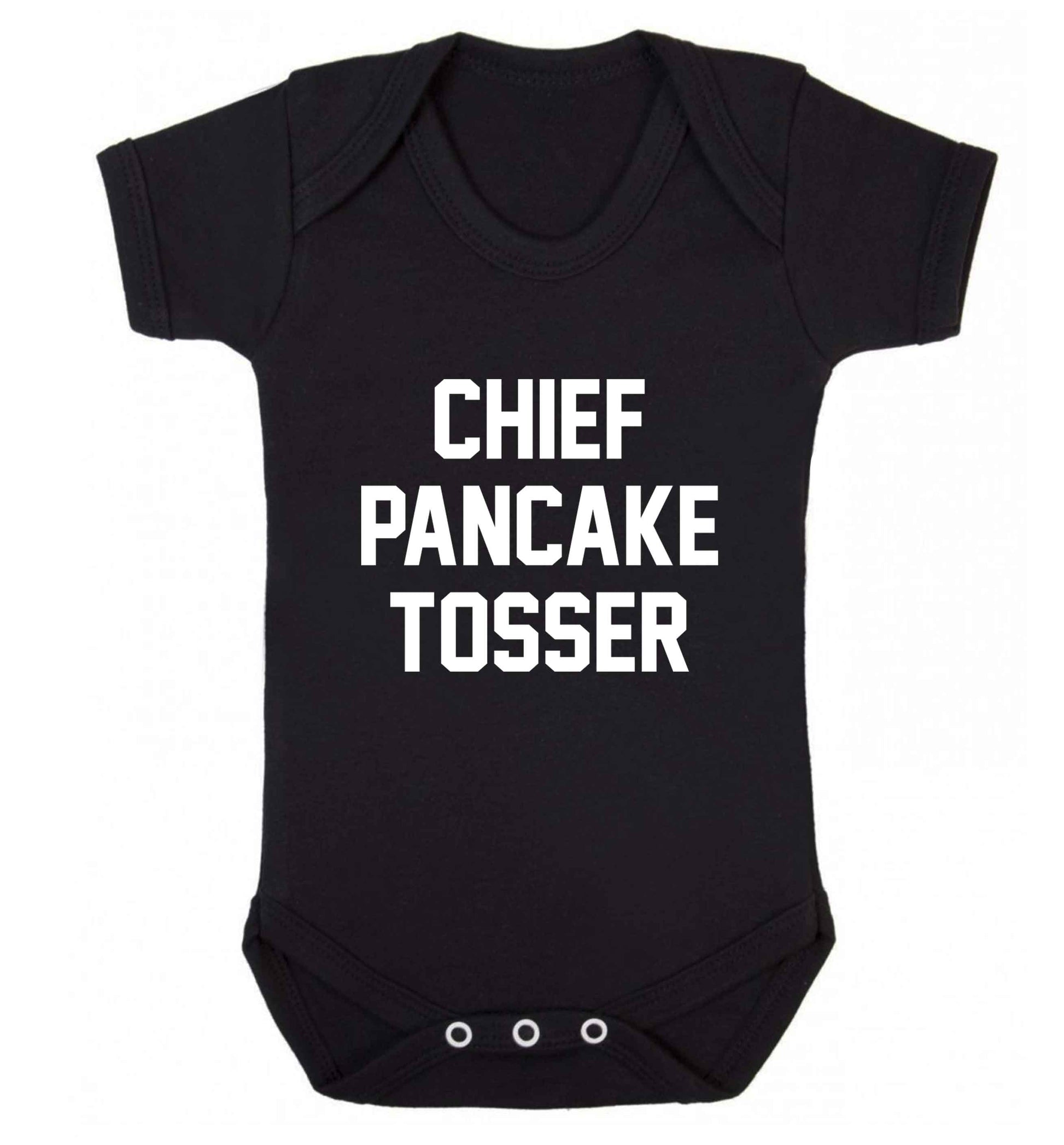 Happiness is pancakes baby vest black 18-24 months