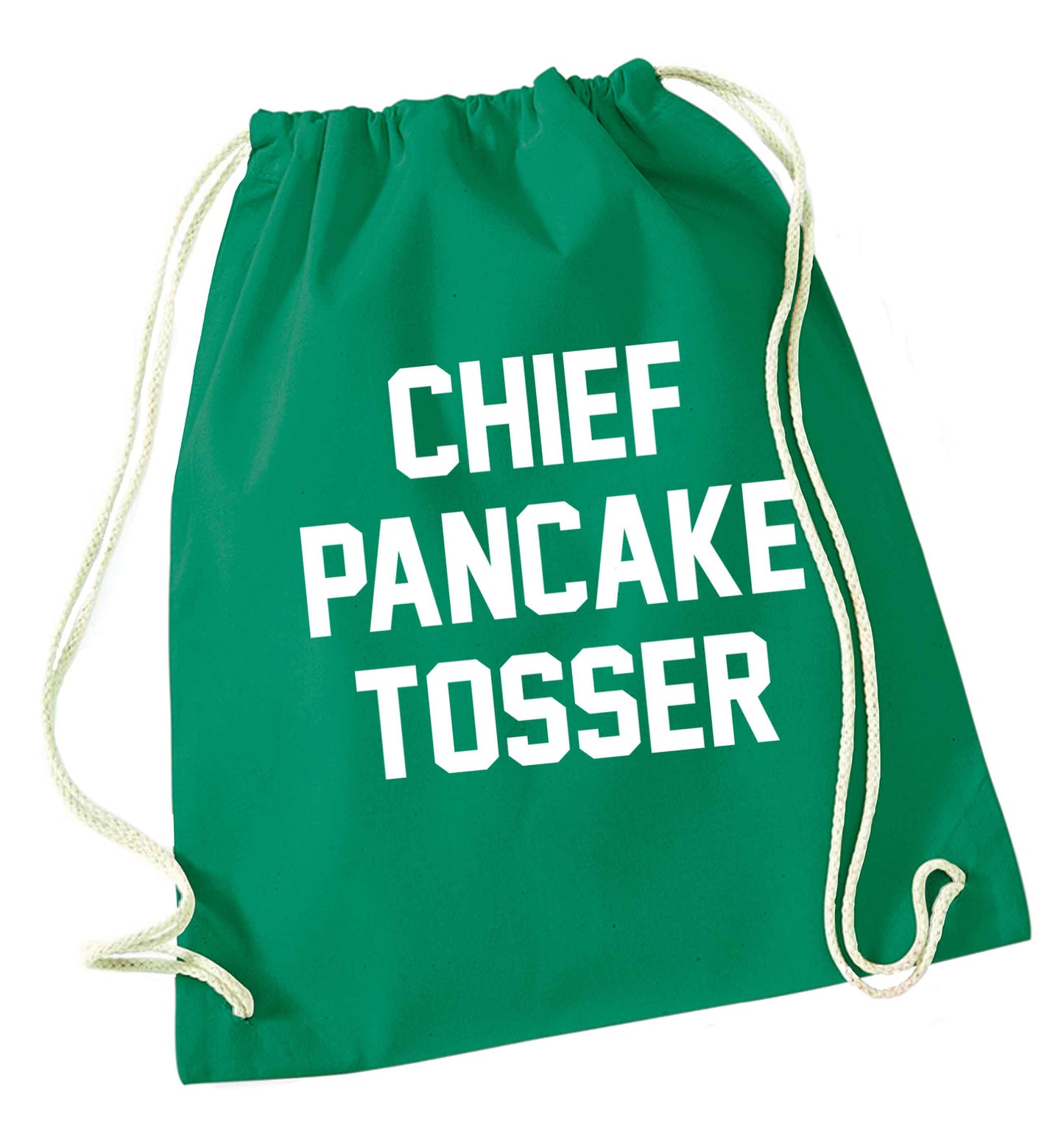 Happiness is pancakes green drawstring bag