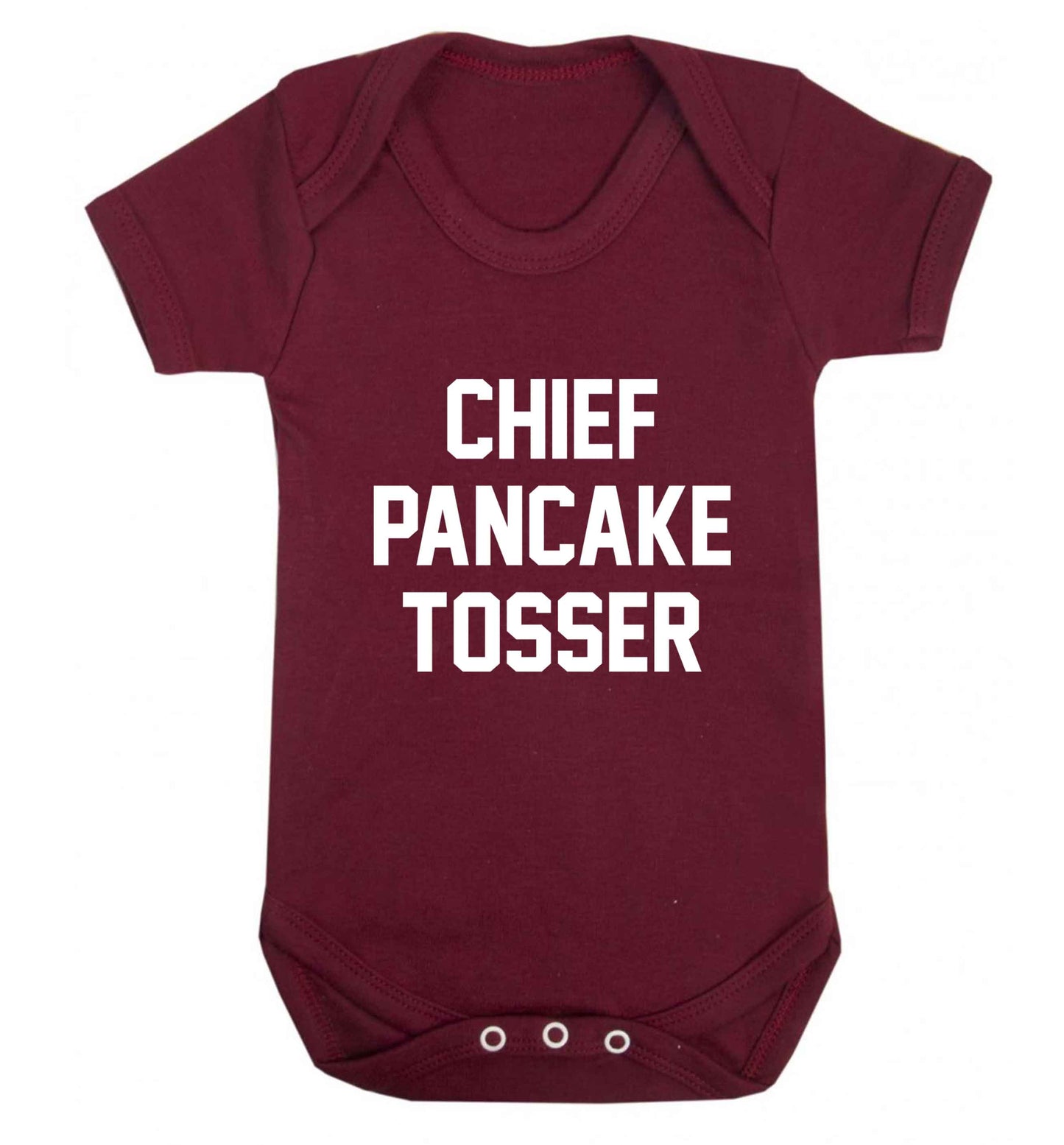 Happiness is pancakes baby vest maroon 18-24 months
