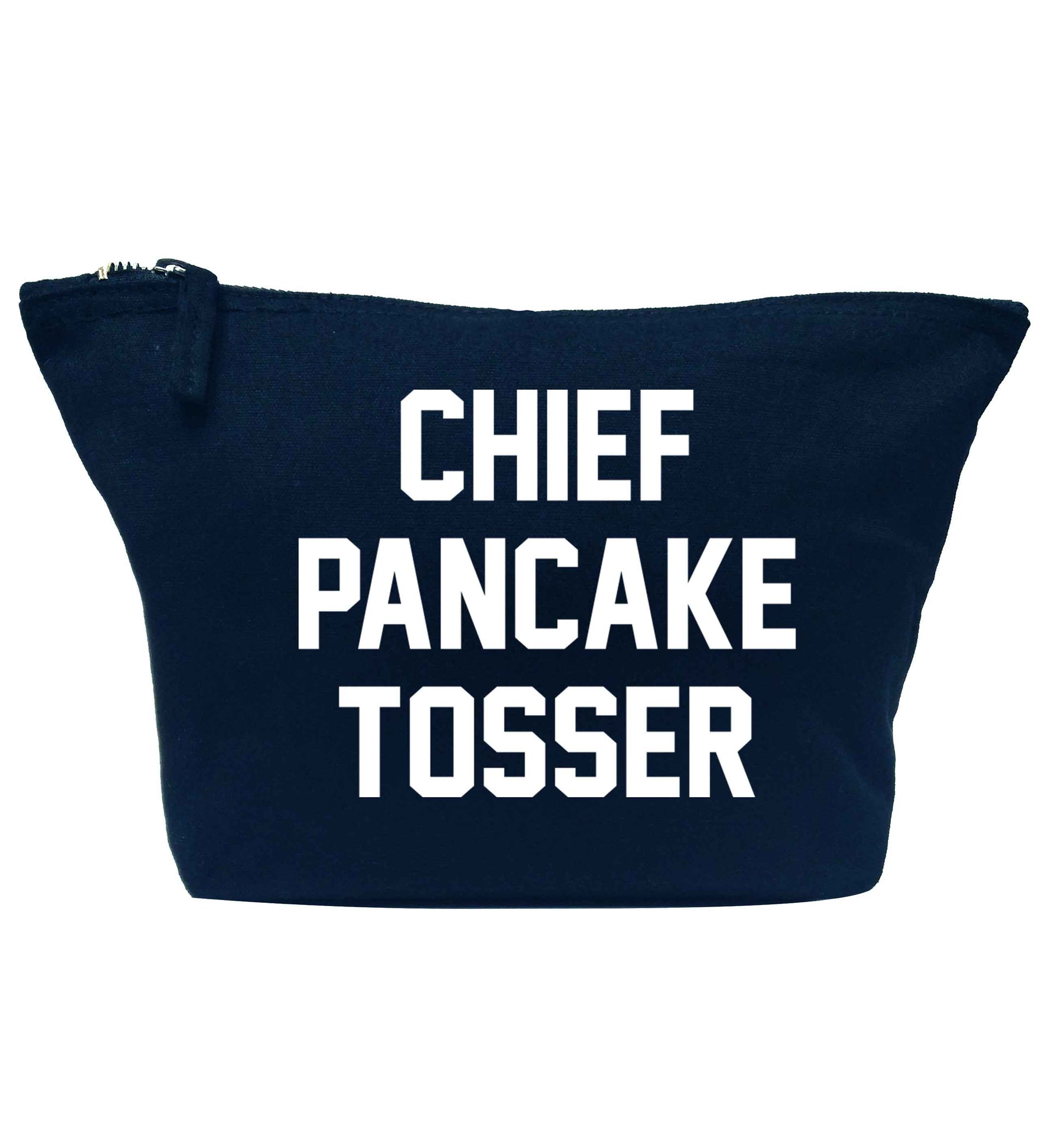 Happiness is pancakes navy makeup bag