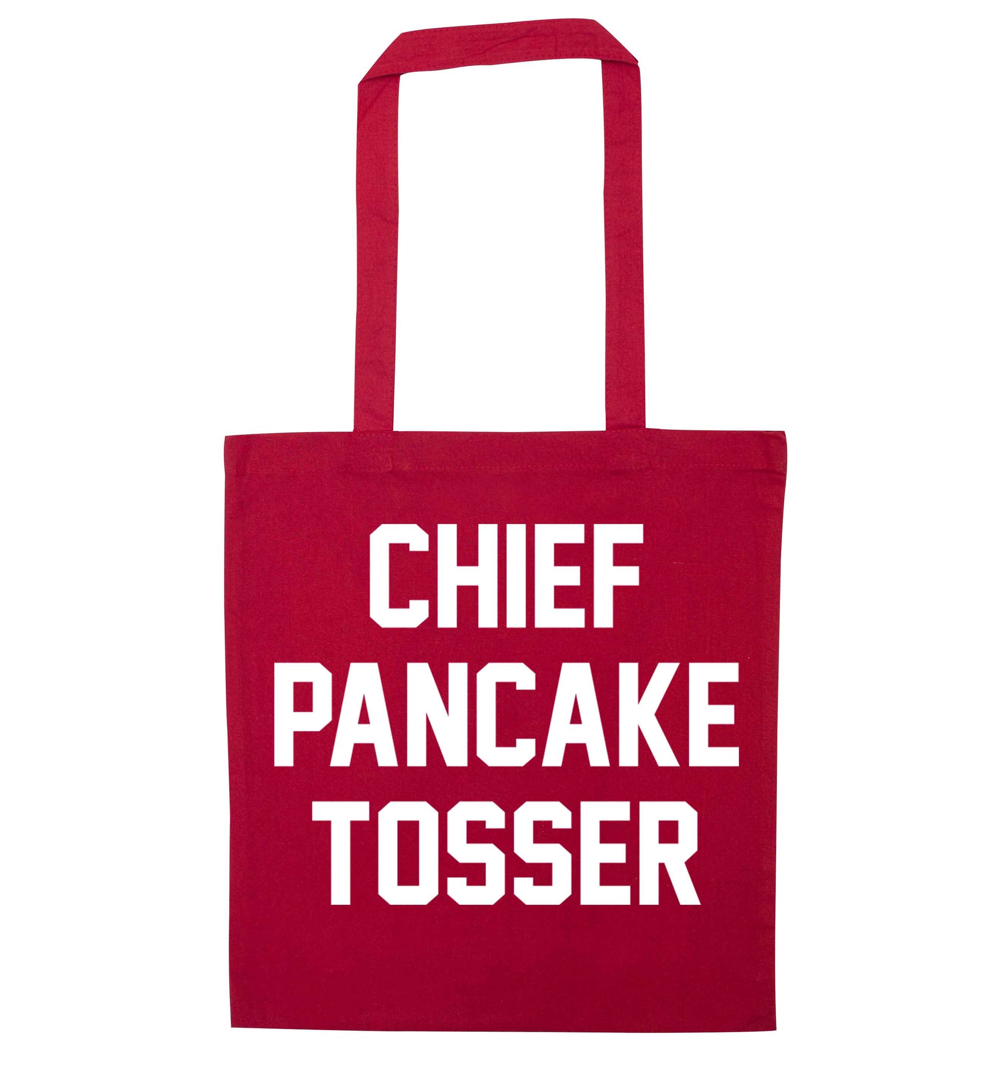 Happiness is pancakes red tote bag