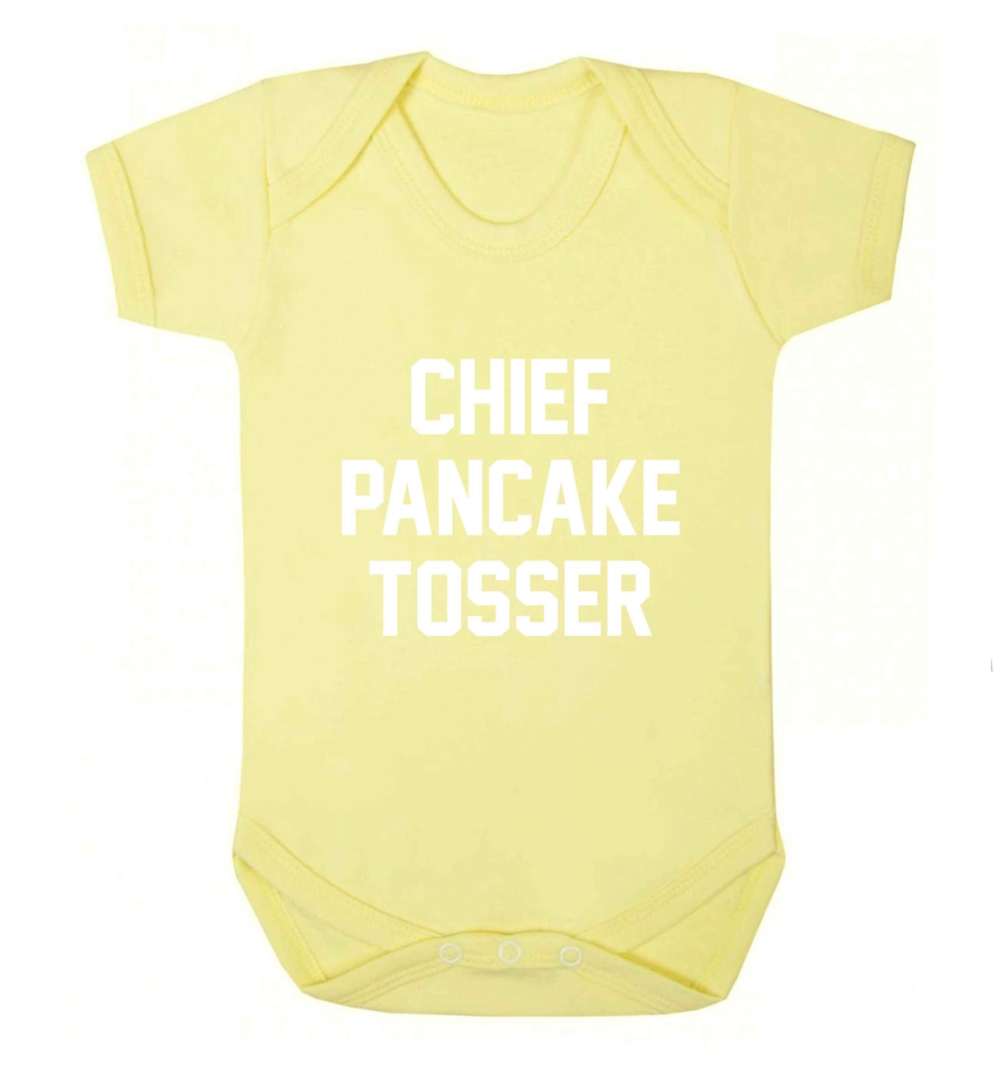 Happiness is pancakes baby vest pale yellow 18-24 months