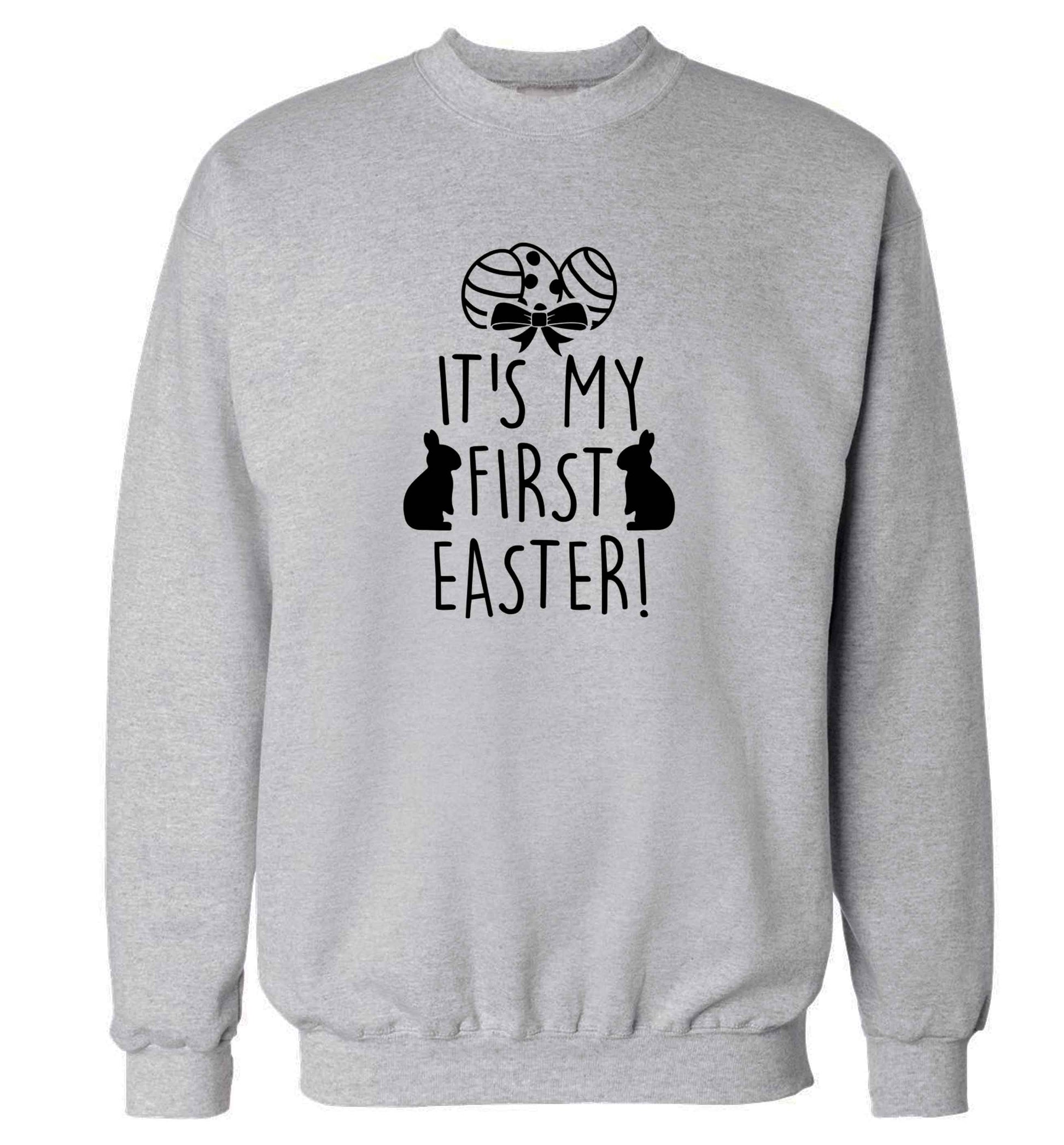 It's my first Easter adult's unisex grey sweater 2XL