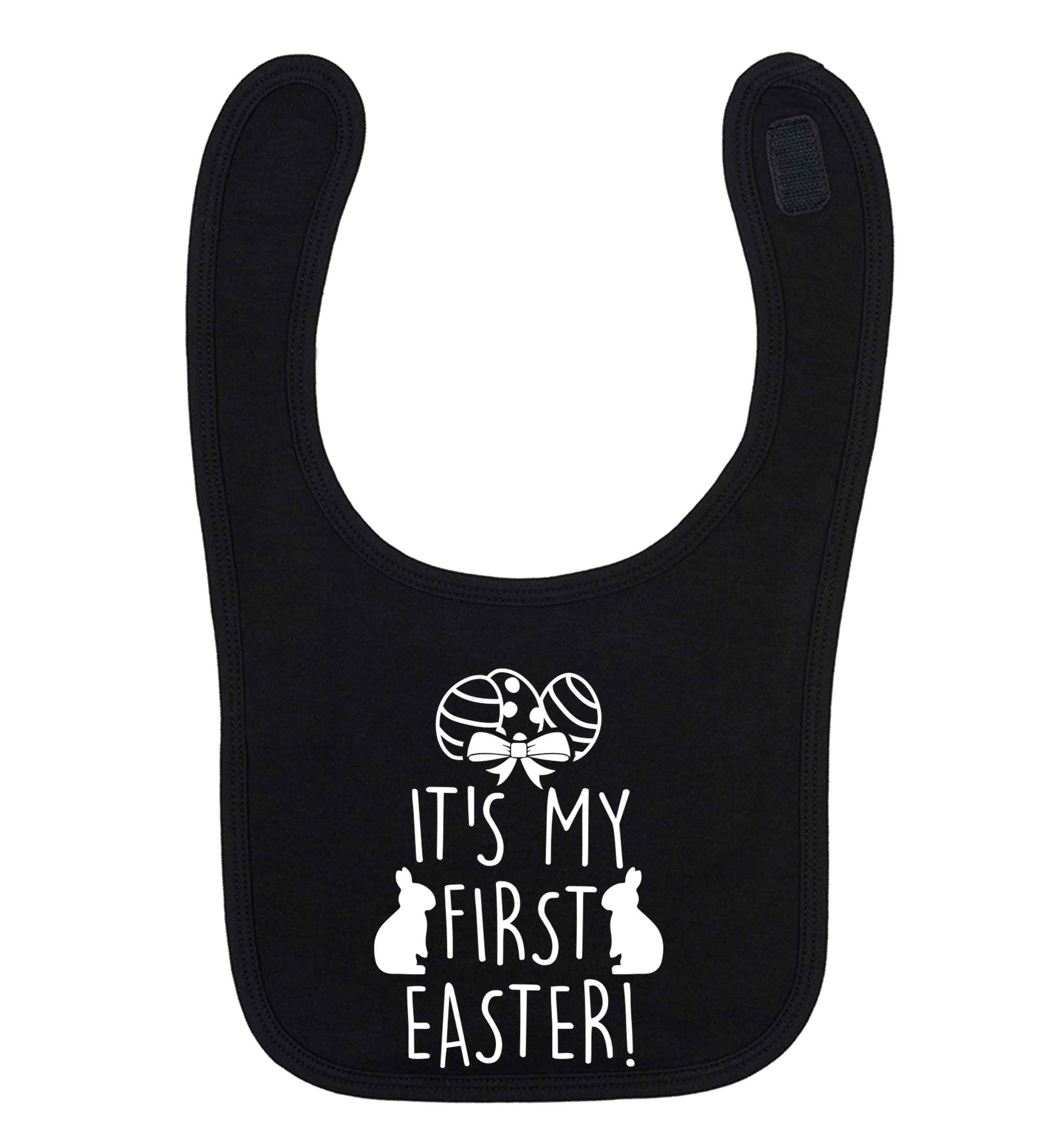 It's my first Easter black baby bib