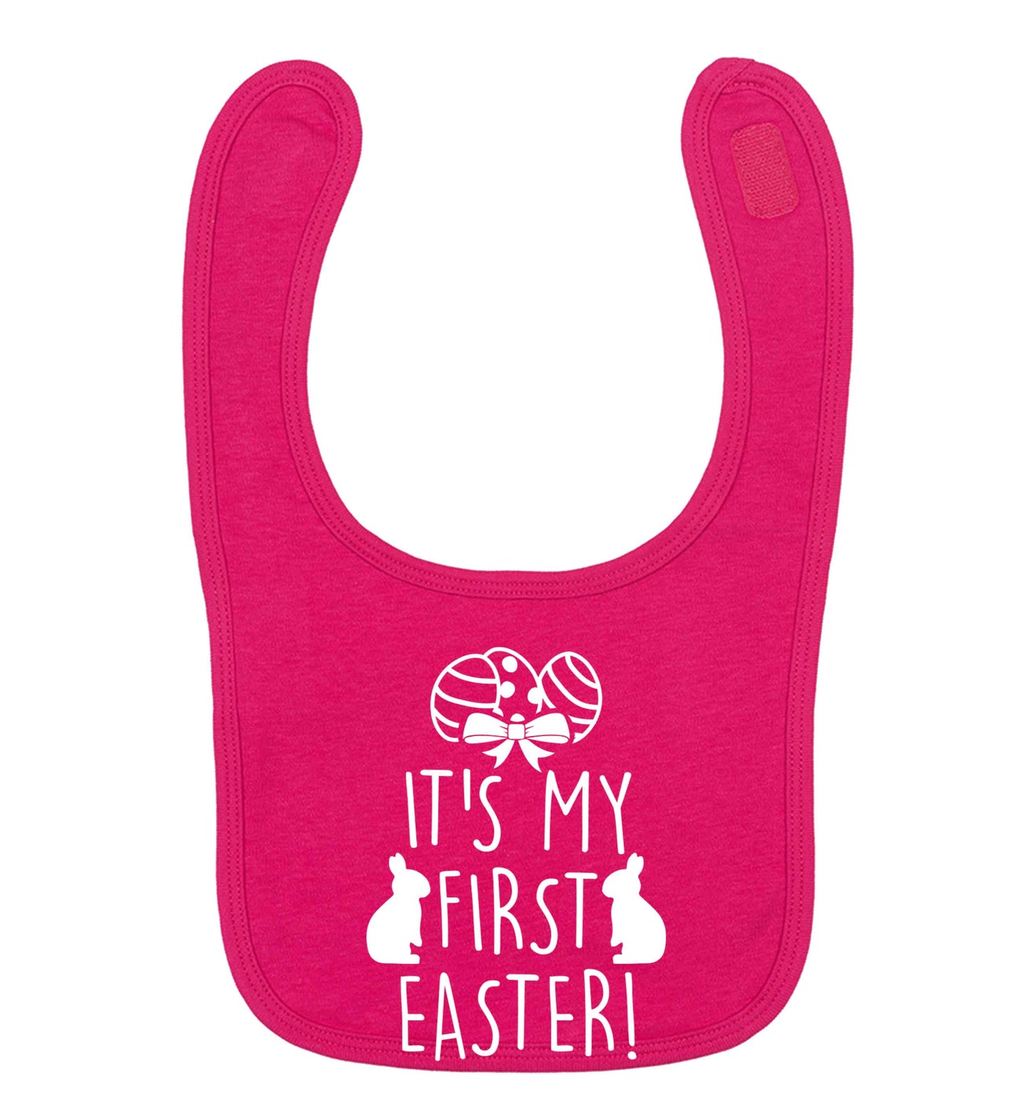 It's my first Easter dark pink baby bib