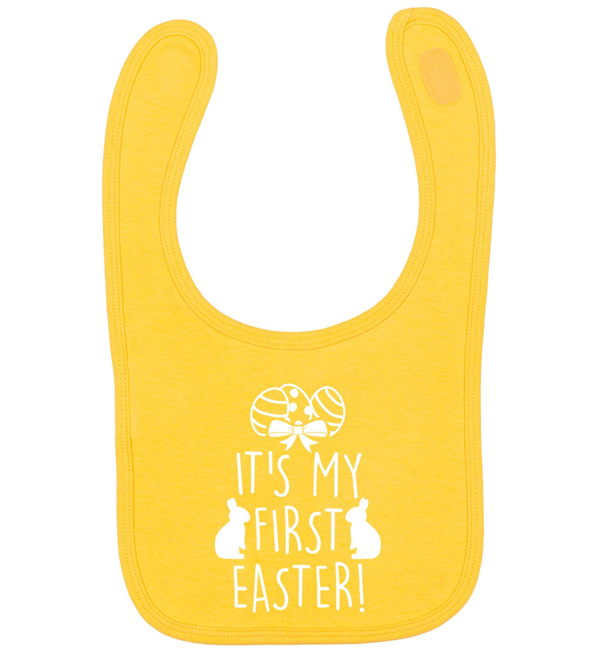 It's my first Easter yellow baby bib
