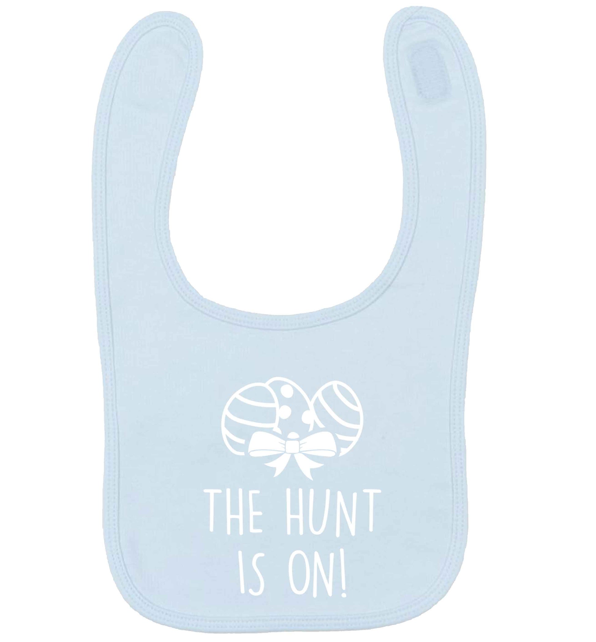 The hunt is on pale blue baby bib