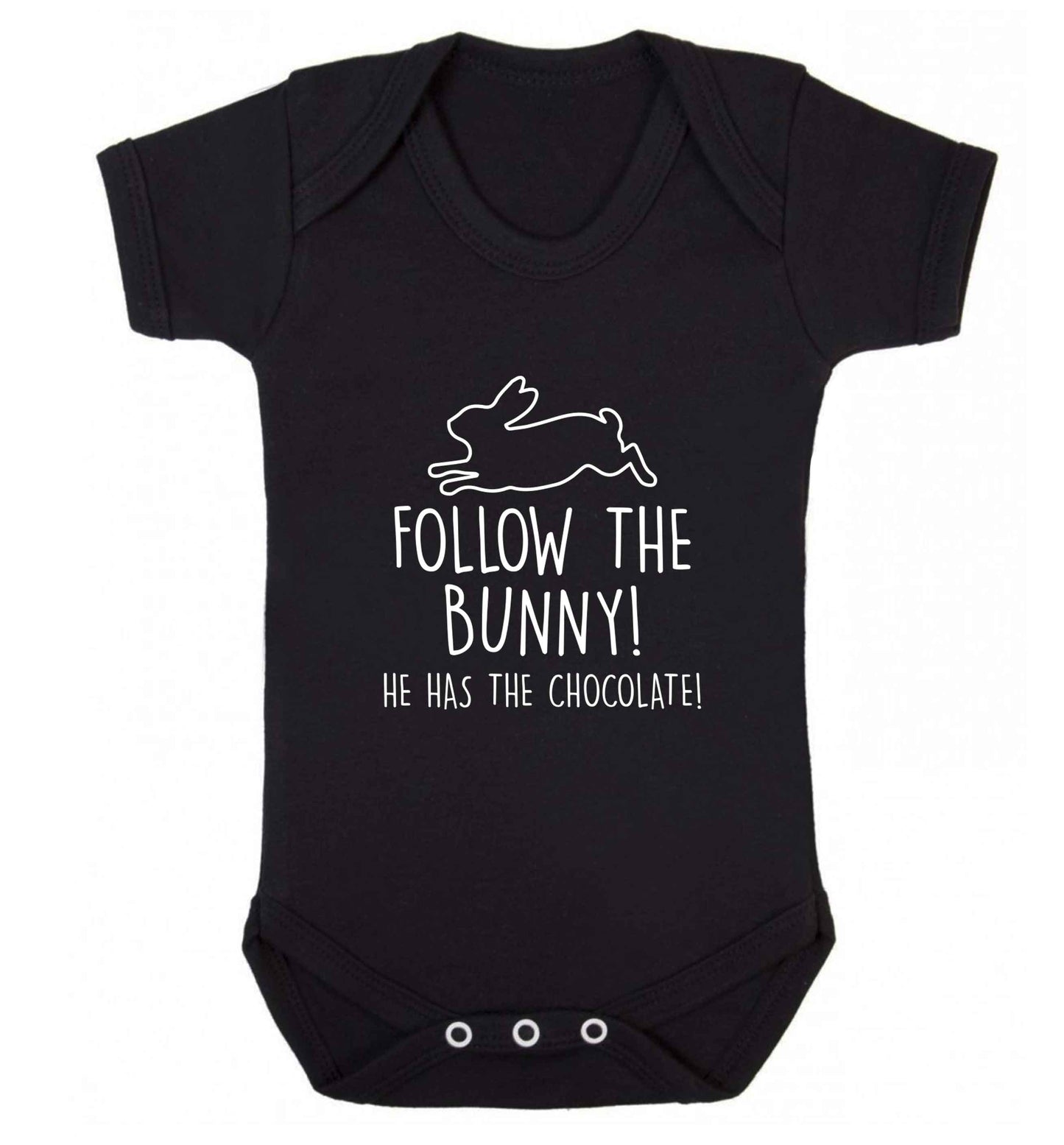 Follow the bunny! He has the chocolate baby vest black 18-24 months