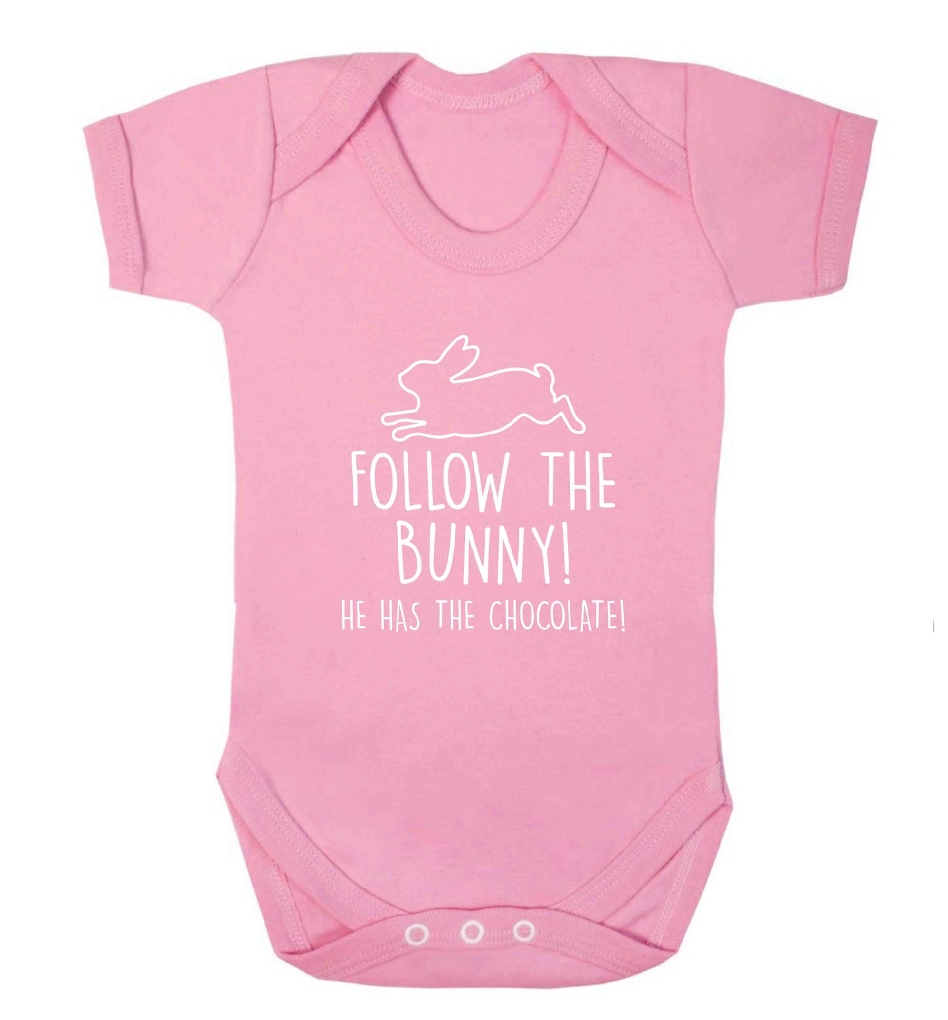 Follow the bunny! He has the chocolate baby vest pale pink 18-24 months