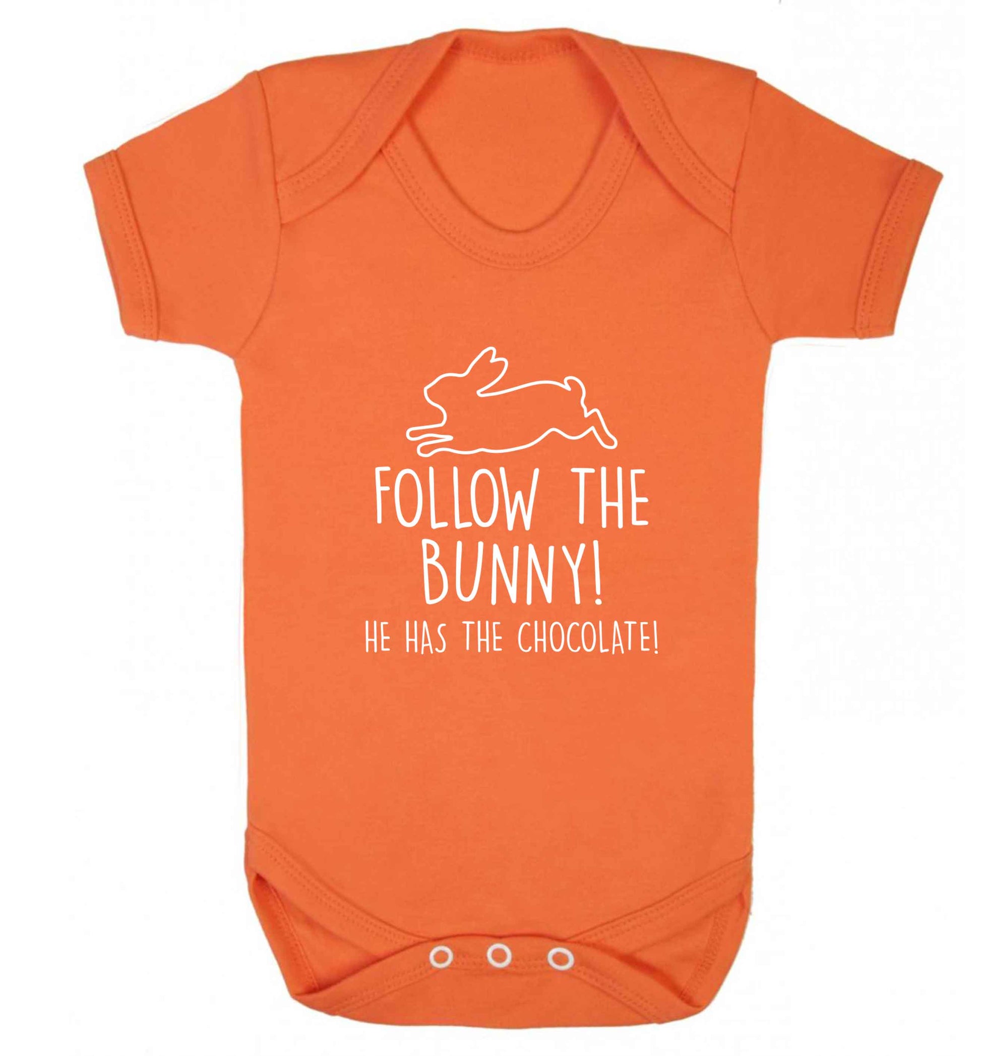 Follow the bunny! He has the chocolate baby vest orange 18-24 months