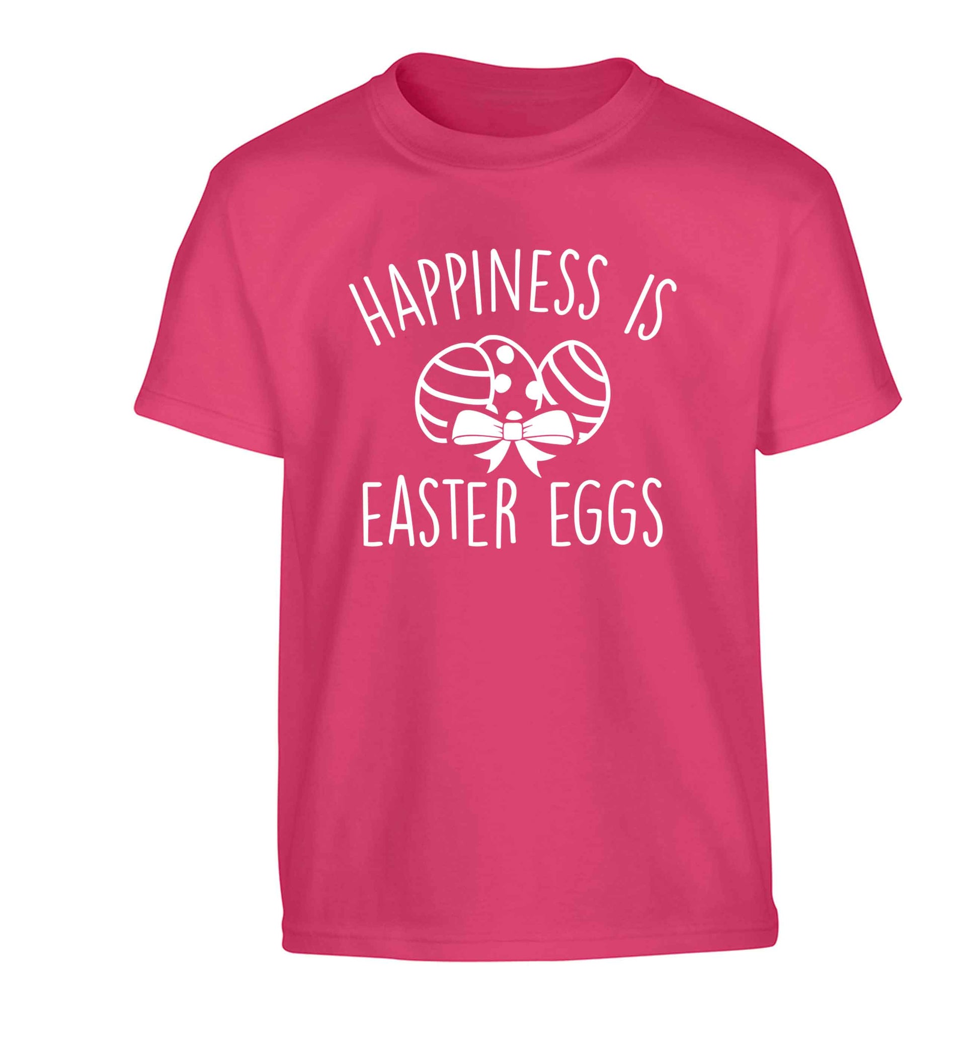 Happiness is Easter eggs Children's pink Tshirt 12-13 Years