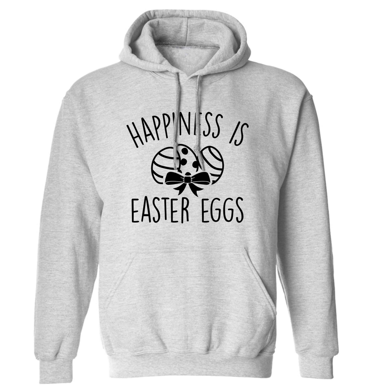 Happiness is Easter eggs adults unisex grey hoodie 2XL