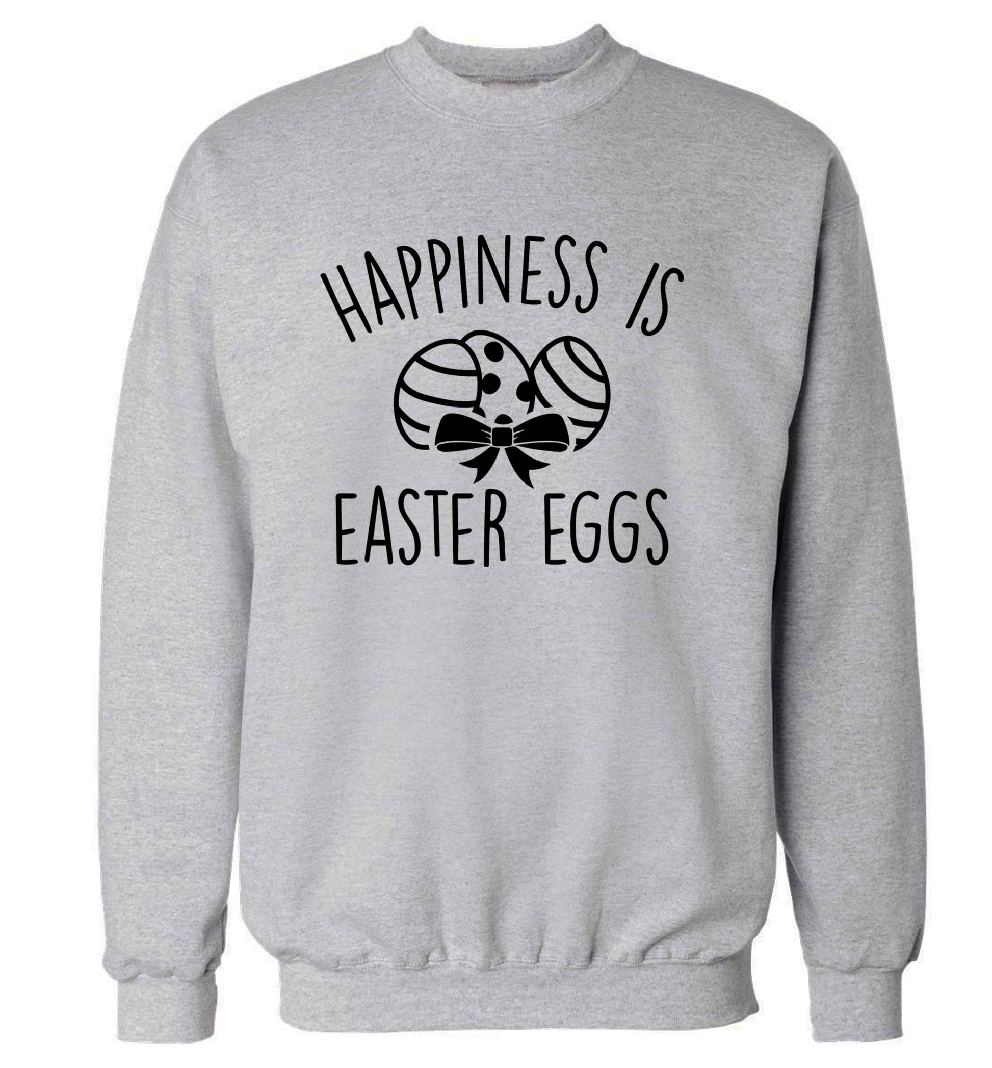 Happiness is Easter eggs adult's unisex grey sweater 2XL