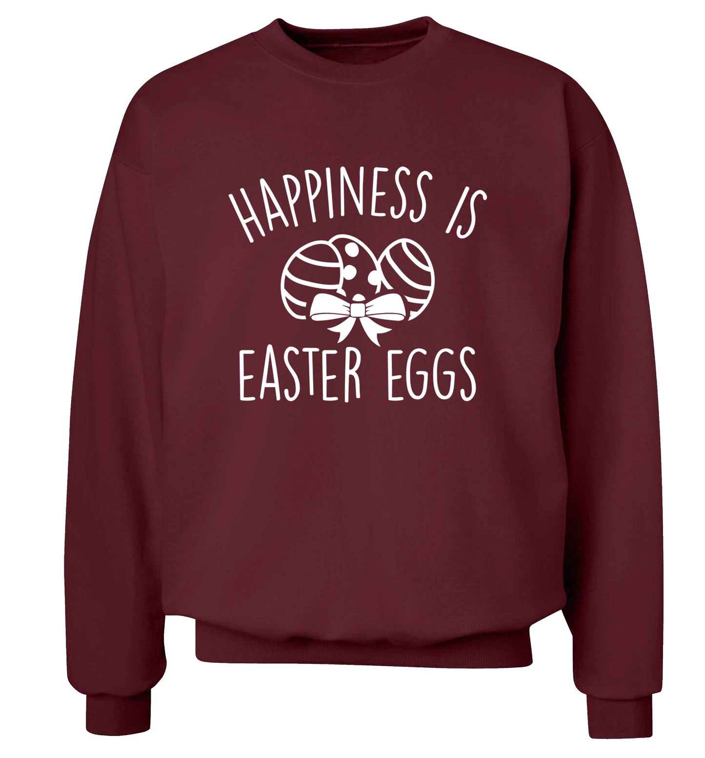 Happiness is Easter eggs adult's unisex maroon sweater 2XL