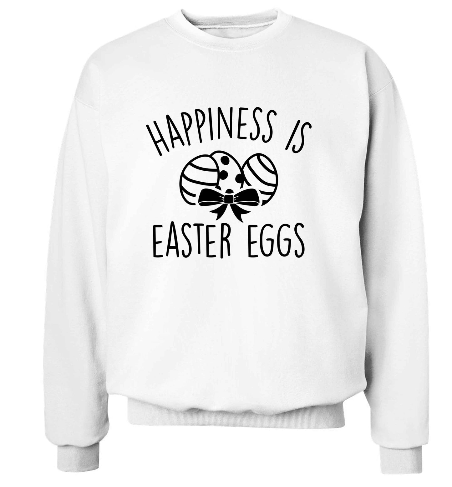 Happiness is Easter eggs adult's unisex white sweater 2XL