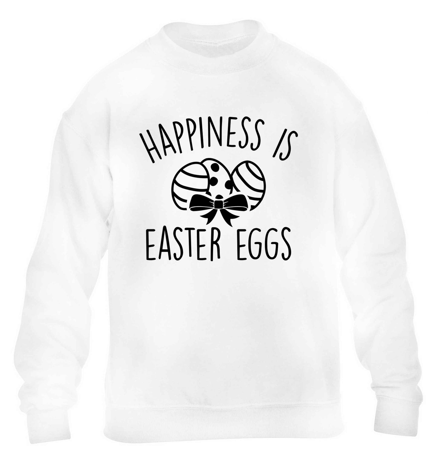 Happiness is Easter eggs children's white sweater 12-13 Years