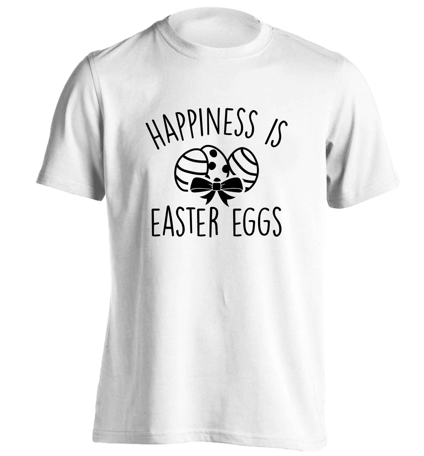 Happiness is Easter eggs adults unisex white Tshirt 2XL